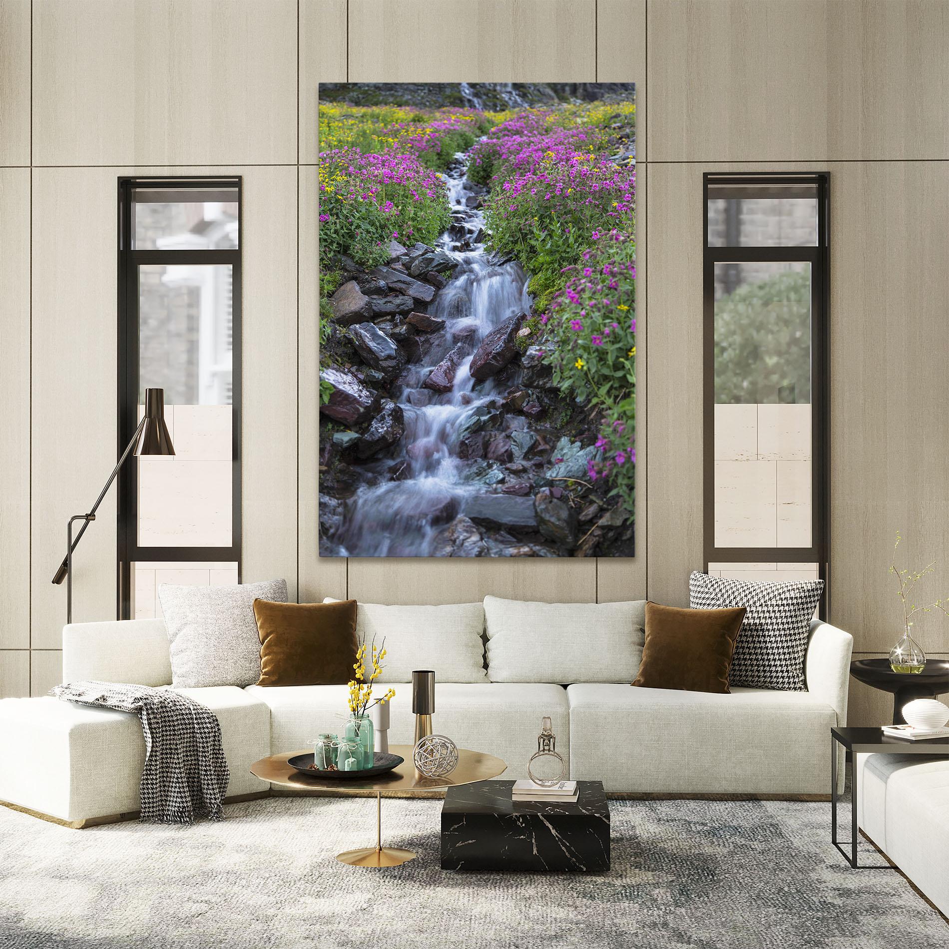 Leinwandbild Water Falling Field mockup 2