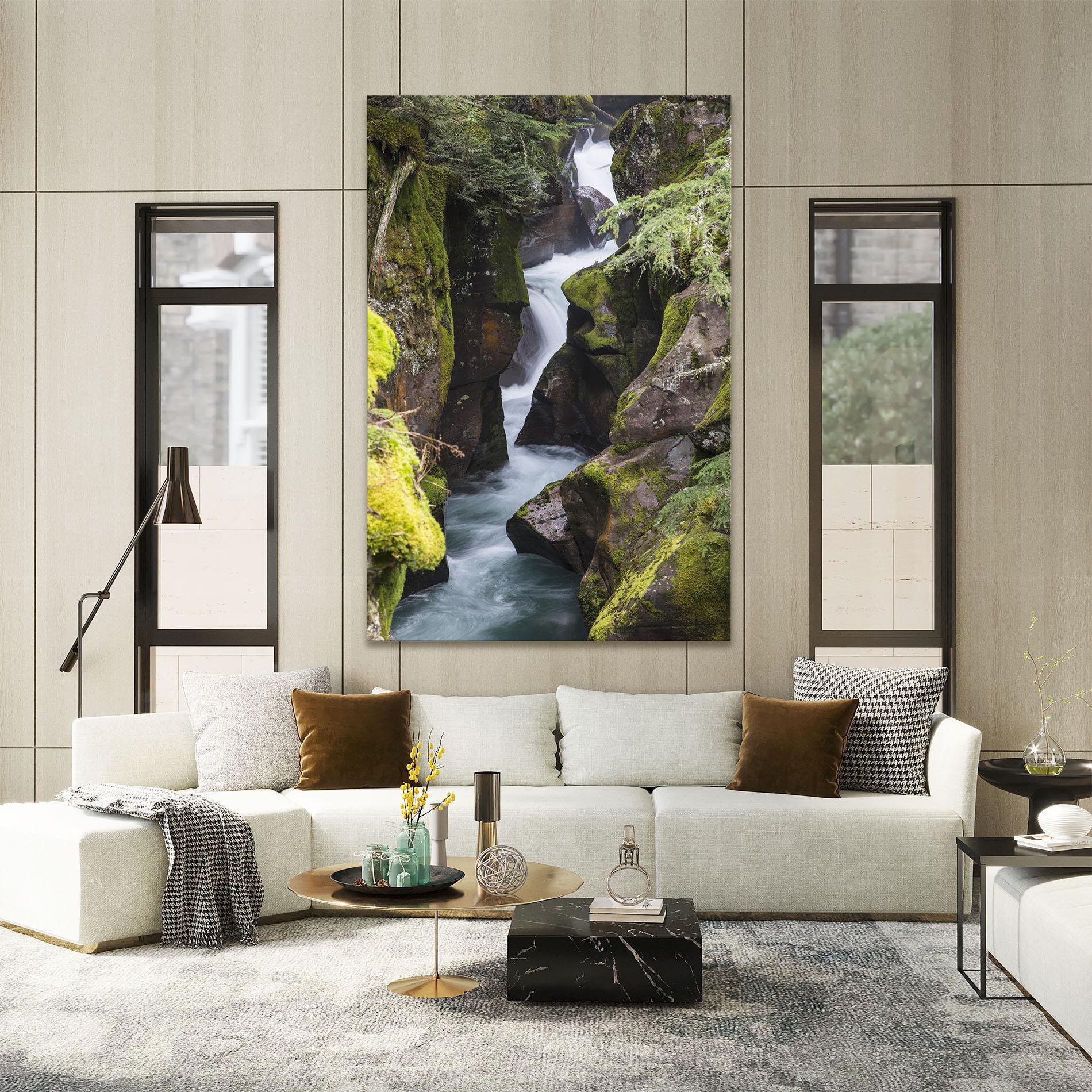 Leinwandbild Water Falling Forest mockup 2