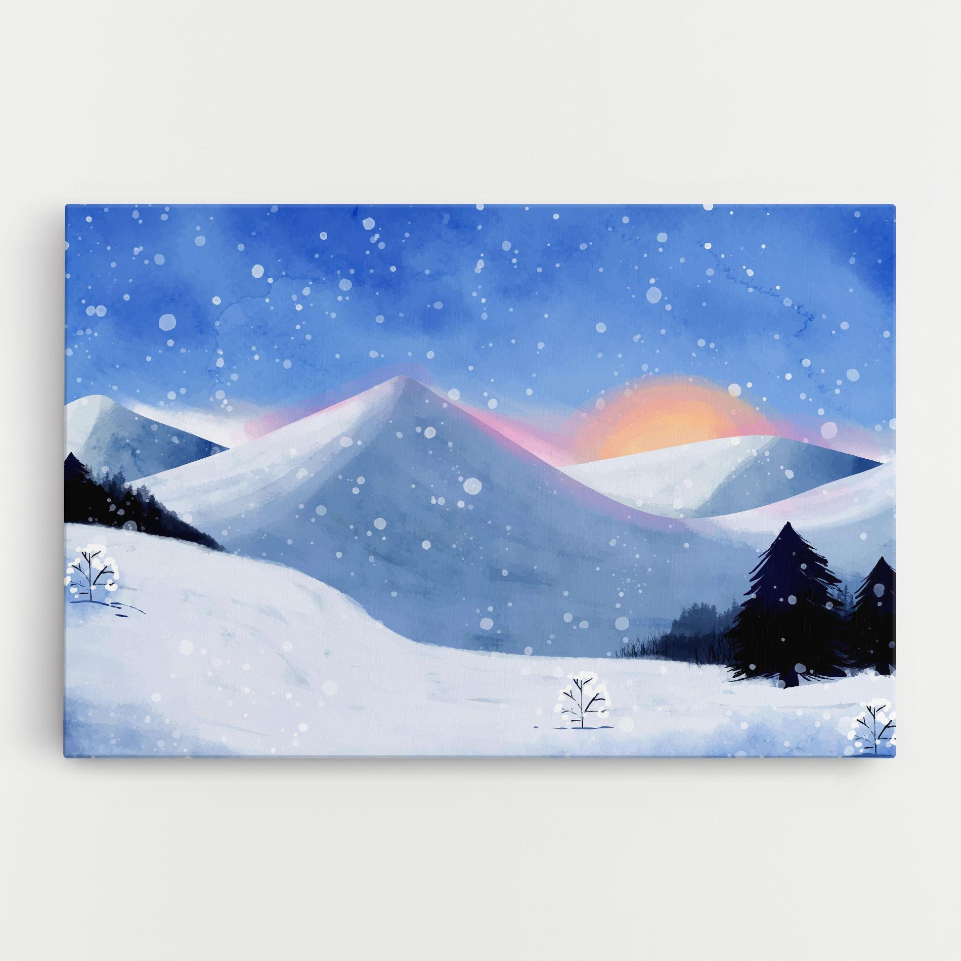 Leinwandbild Mountain Snow Art mockup 0