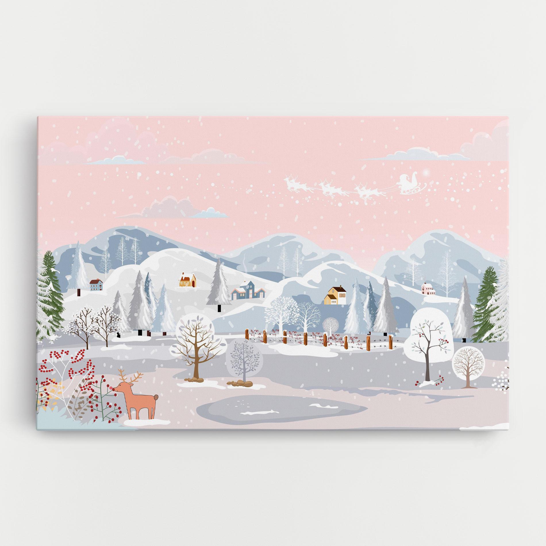 Leinwandbild Pink Sky Winter mockup 0