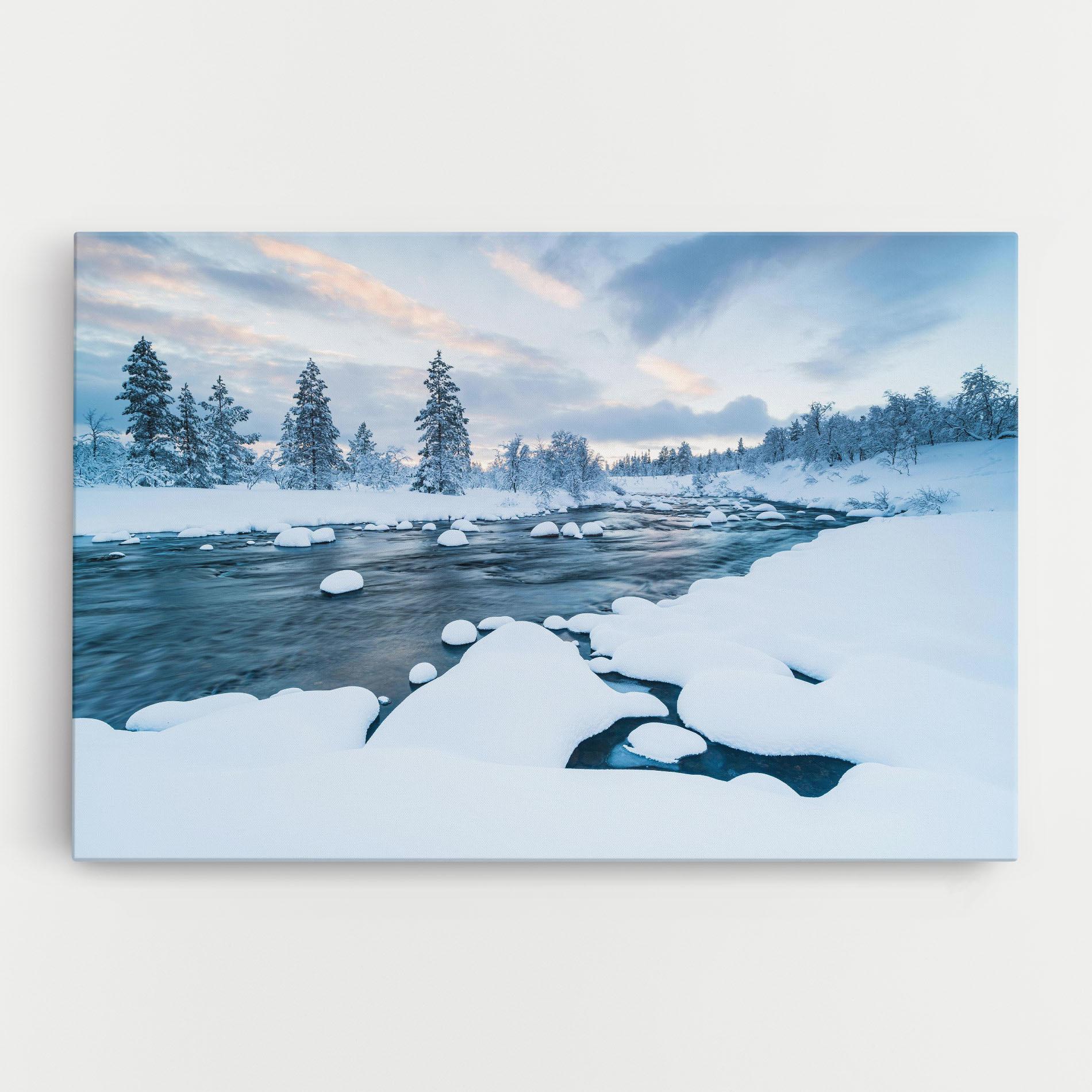 Leinwandbild Winter River mockup 0