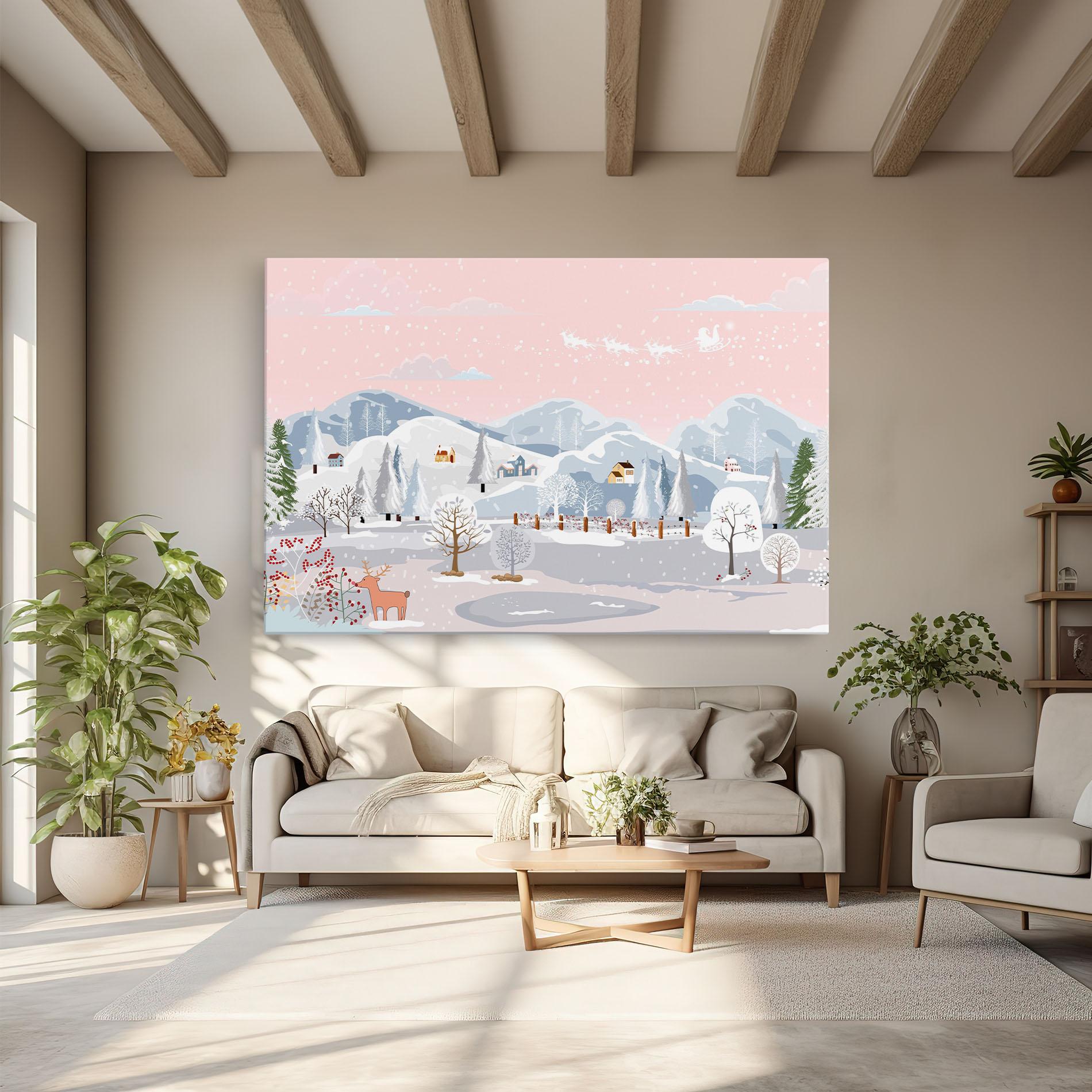 Leinwandbild Pink Sky Winter mockup 6