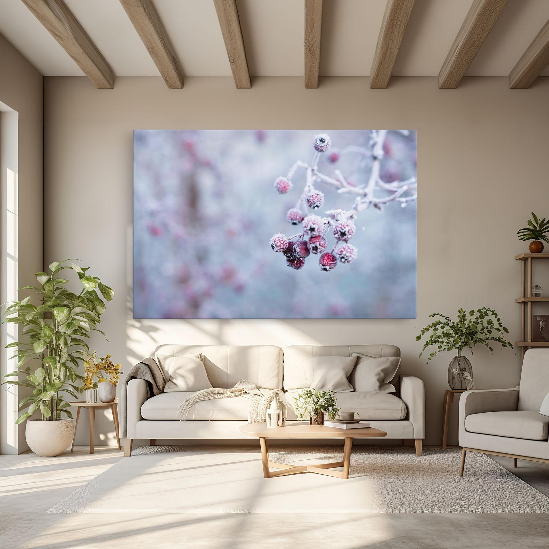 Leinwandbild Red Winter Fruits mockup 6