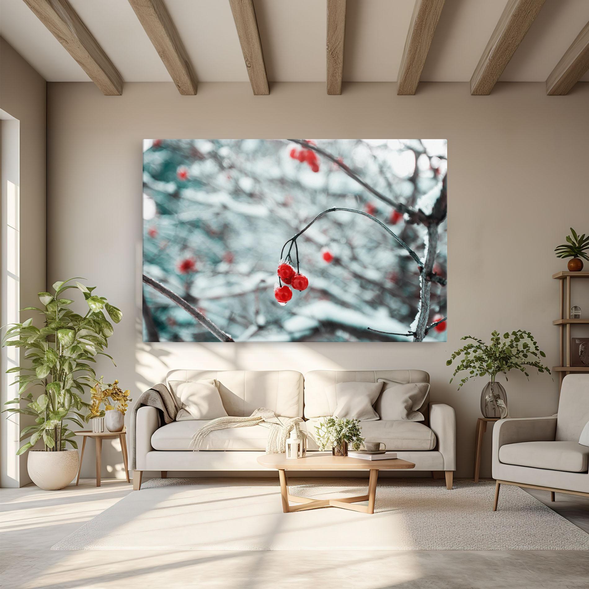 Leinwandbild Snow Red Fruits mockup 6