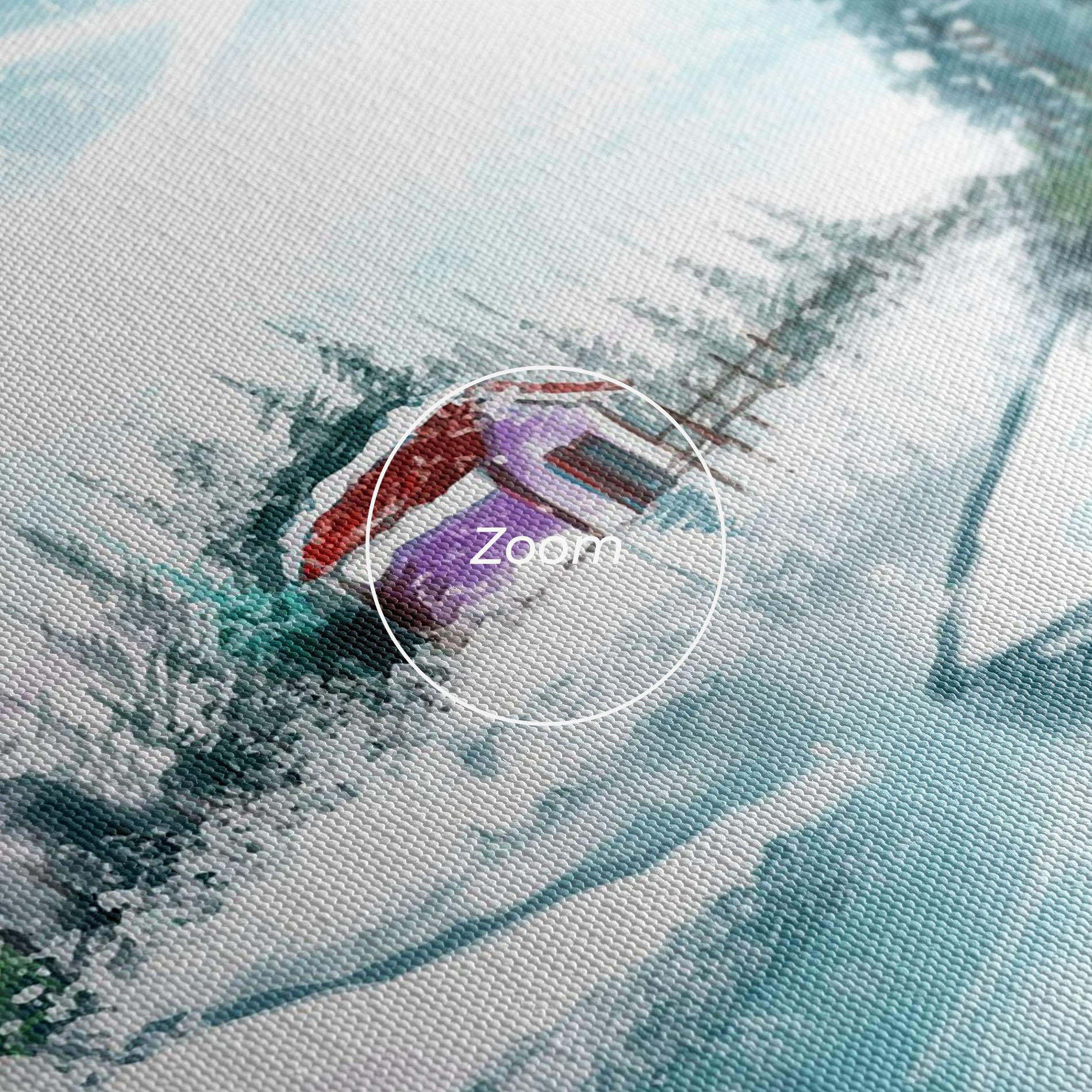 Leinwandbild Purple House Winter mockup 3