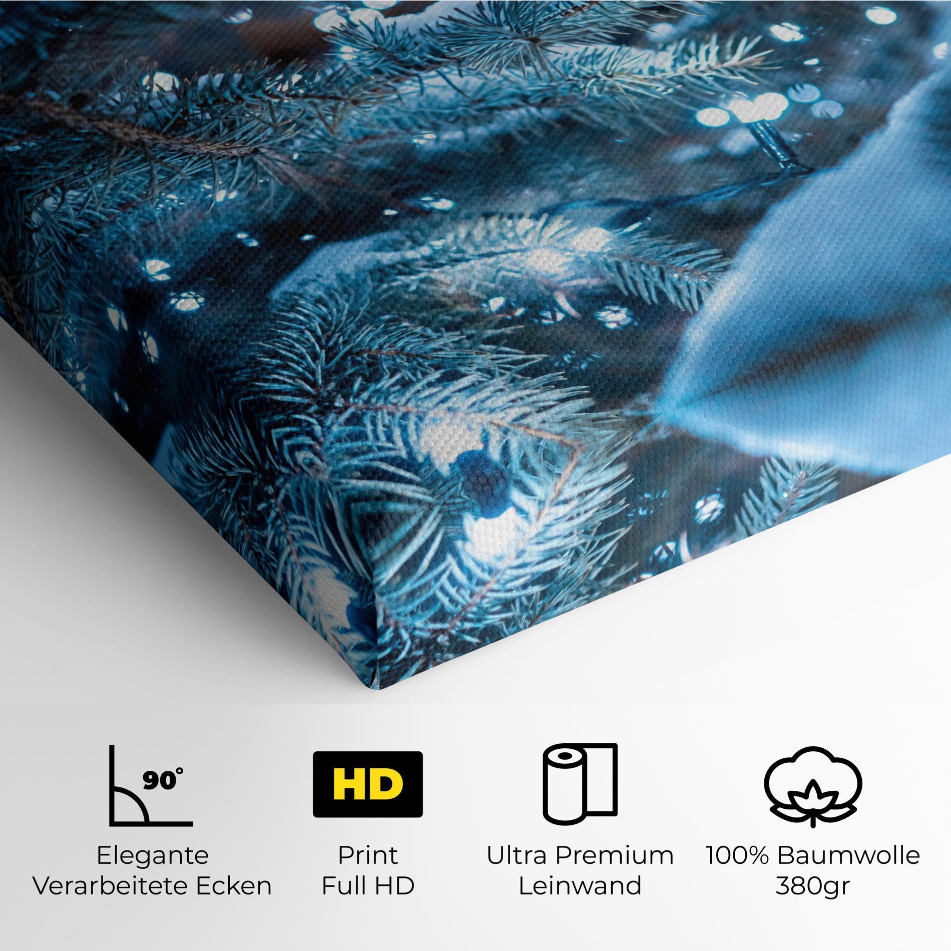 Leinwandbild Blue Christmas Tree mockup 4