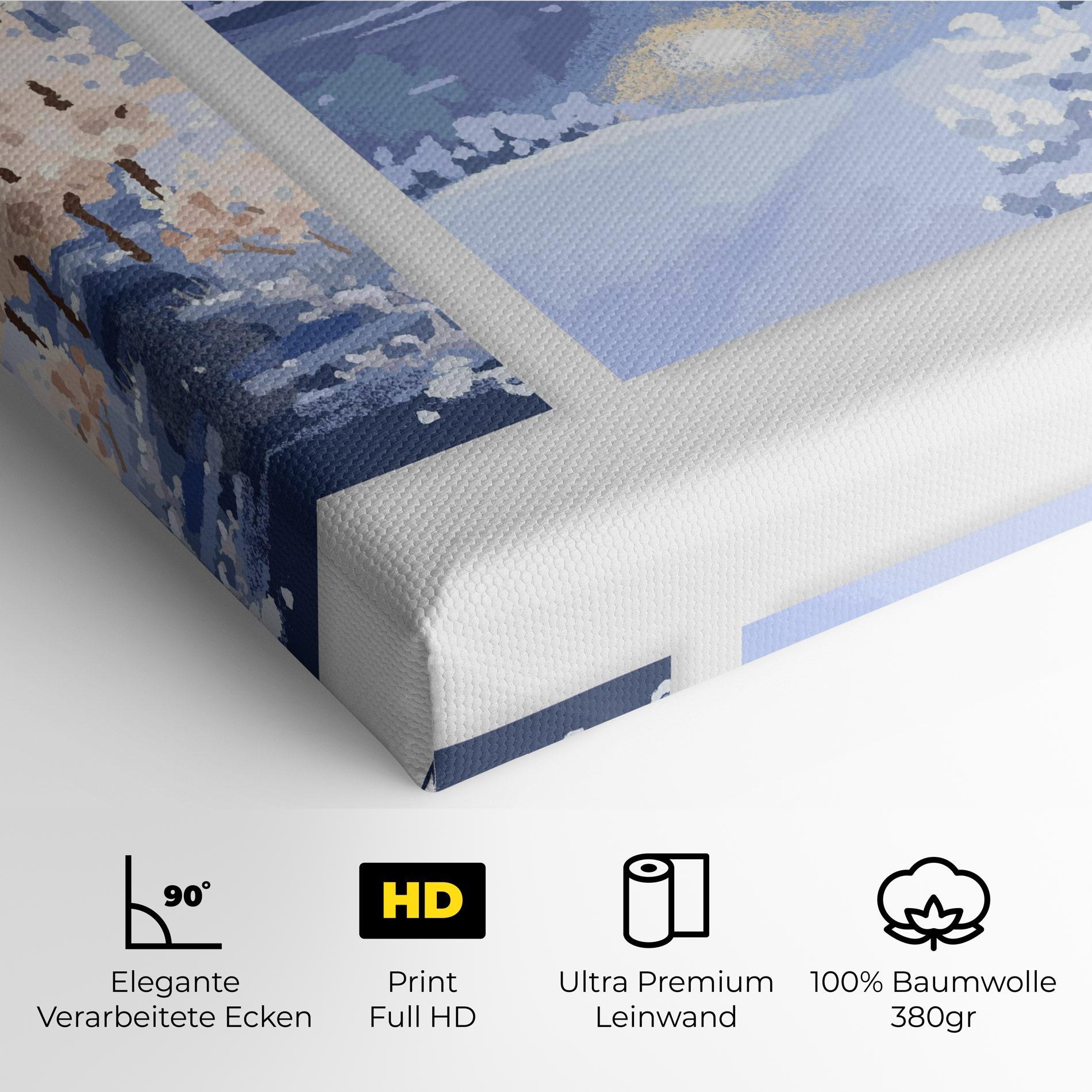 Leinwandbild Winter_landscape_with_forest_and_field_vector_illustration14 mockup 4