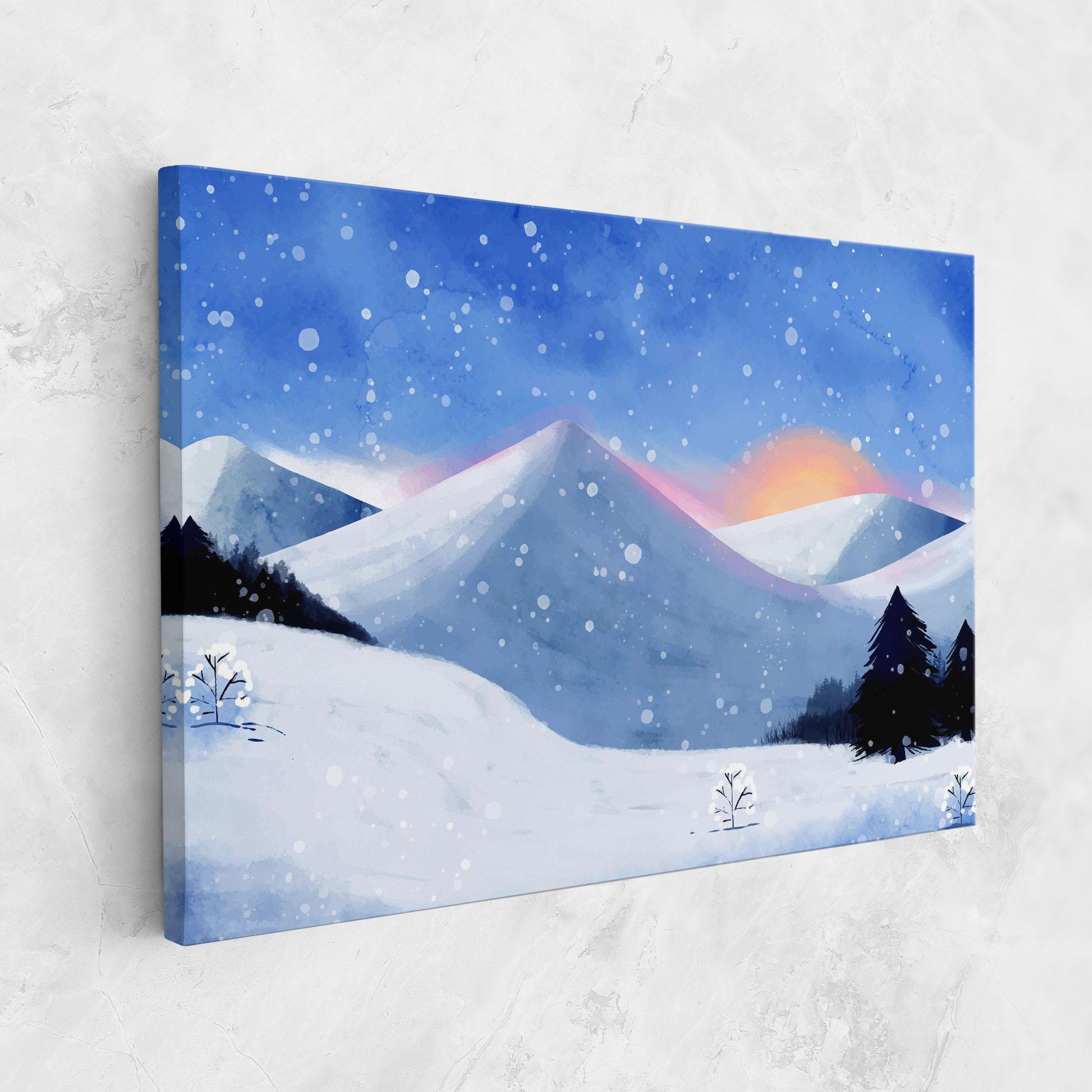 Leinwandbild Mountain Snow Art mockup 1
