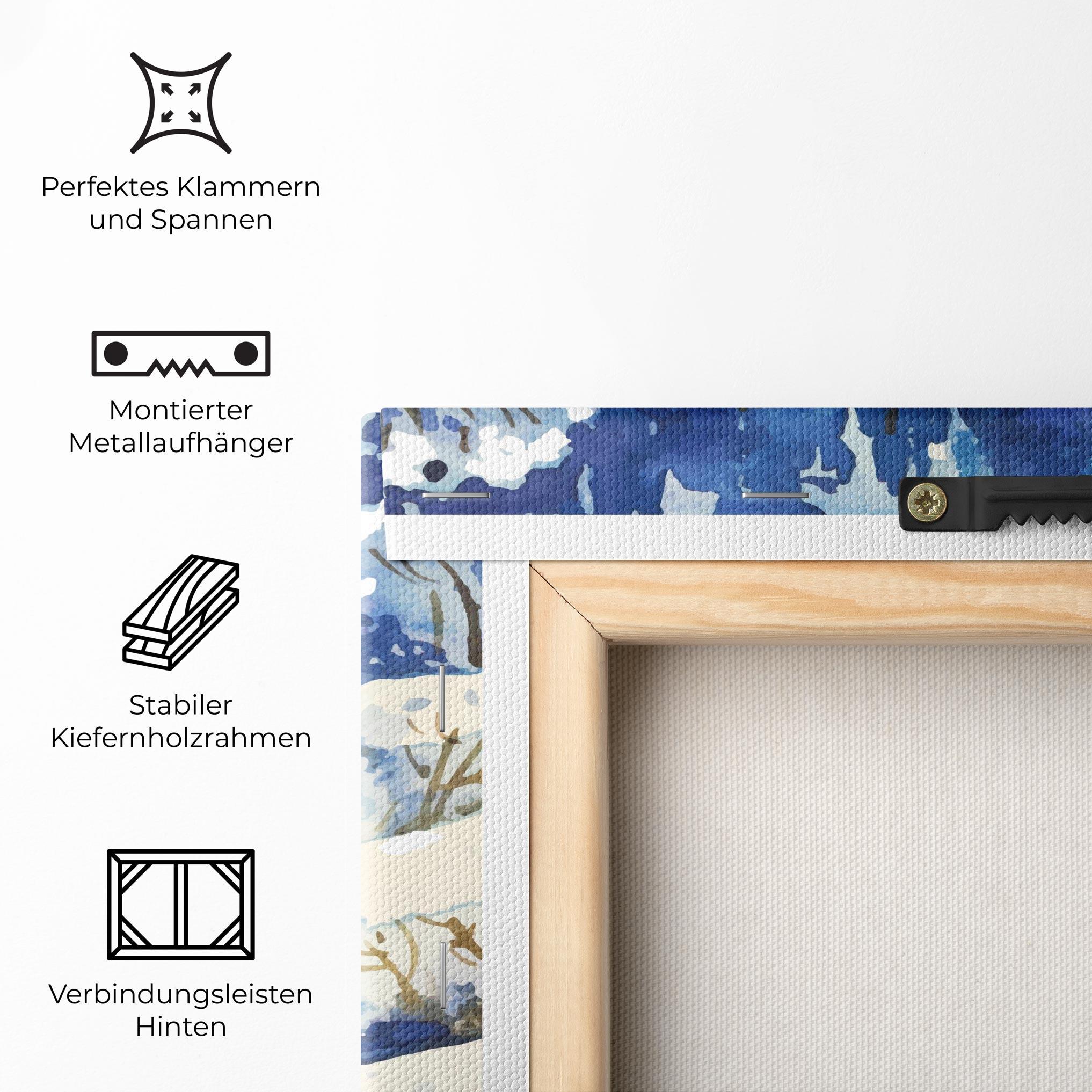 Leinwandbild Blue Trees Winter mockup 5