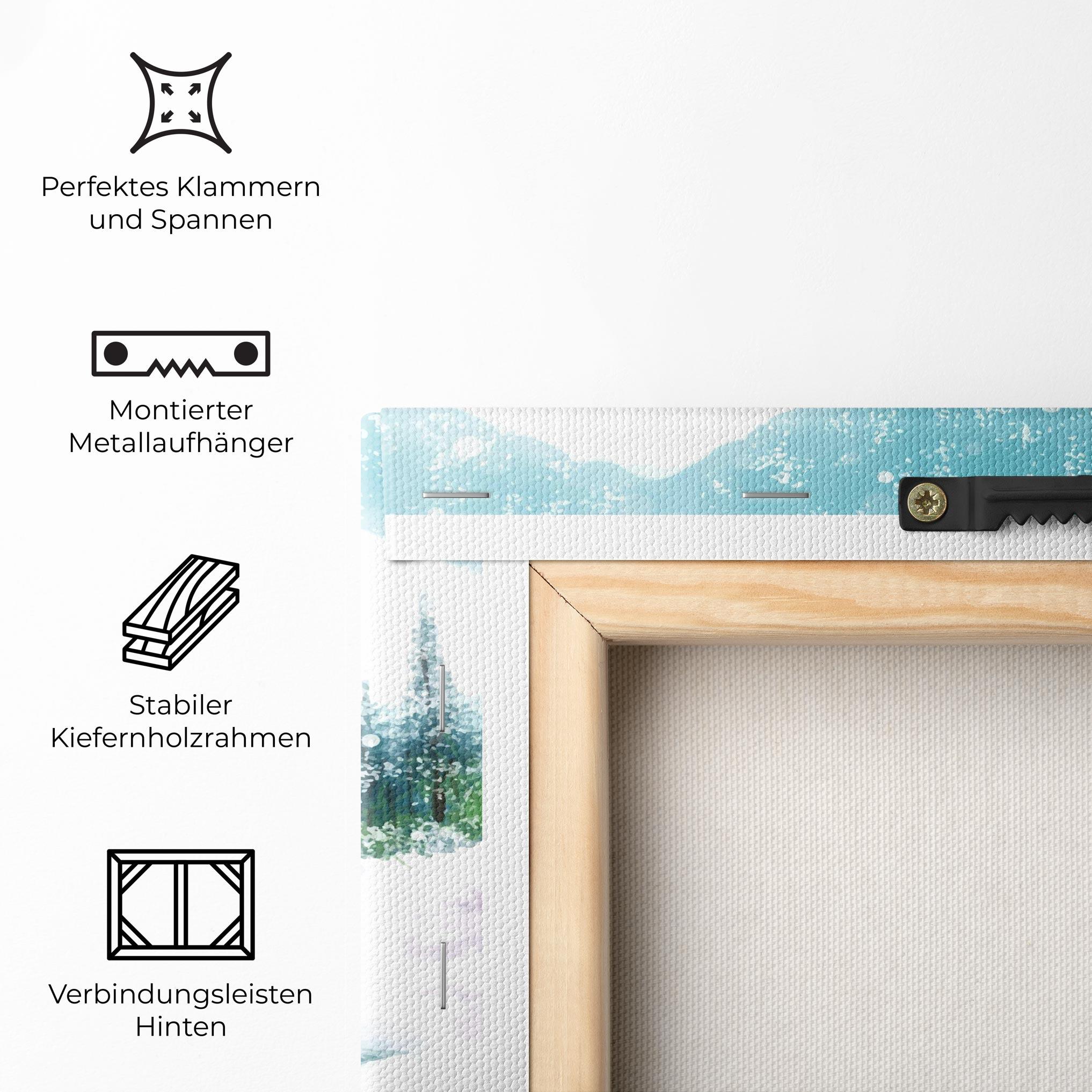 Leinwandbild Purple House Winter mockup 5