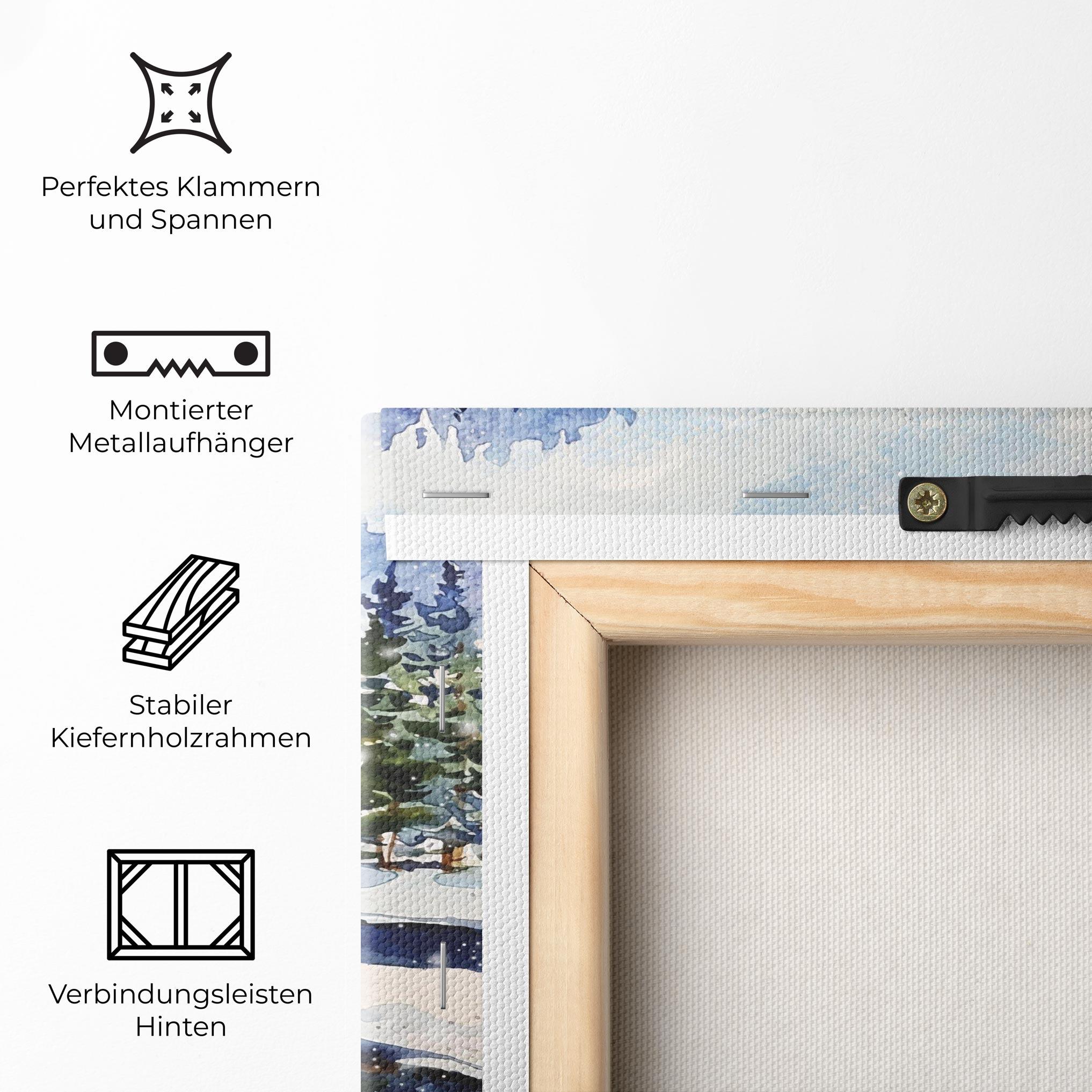 Leinwandbild Winter Painting mockup 5