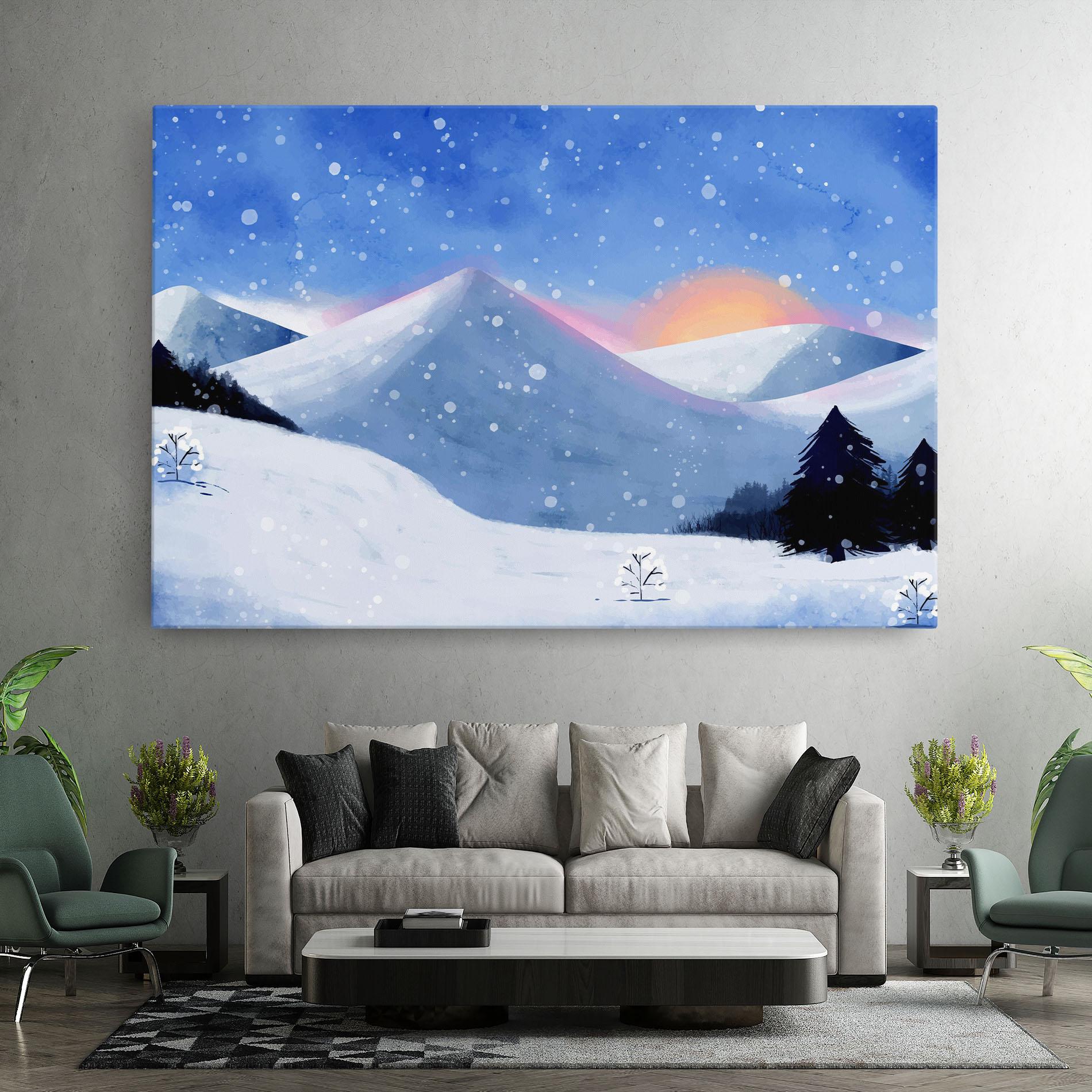 Leinwandbild Mountain Snow Art mockup 7