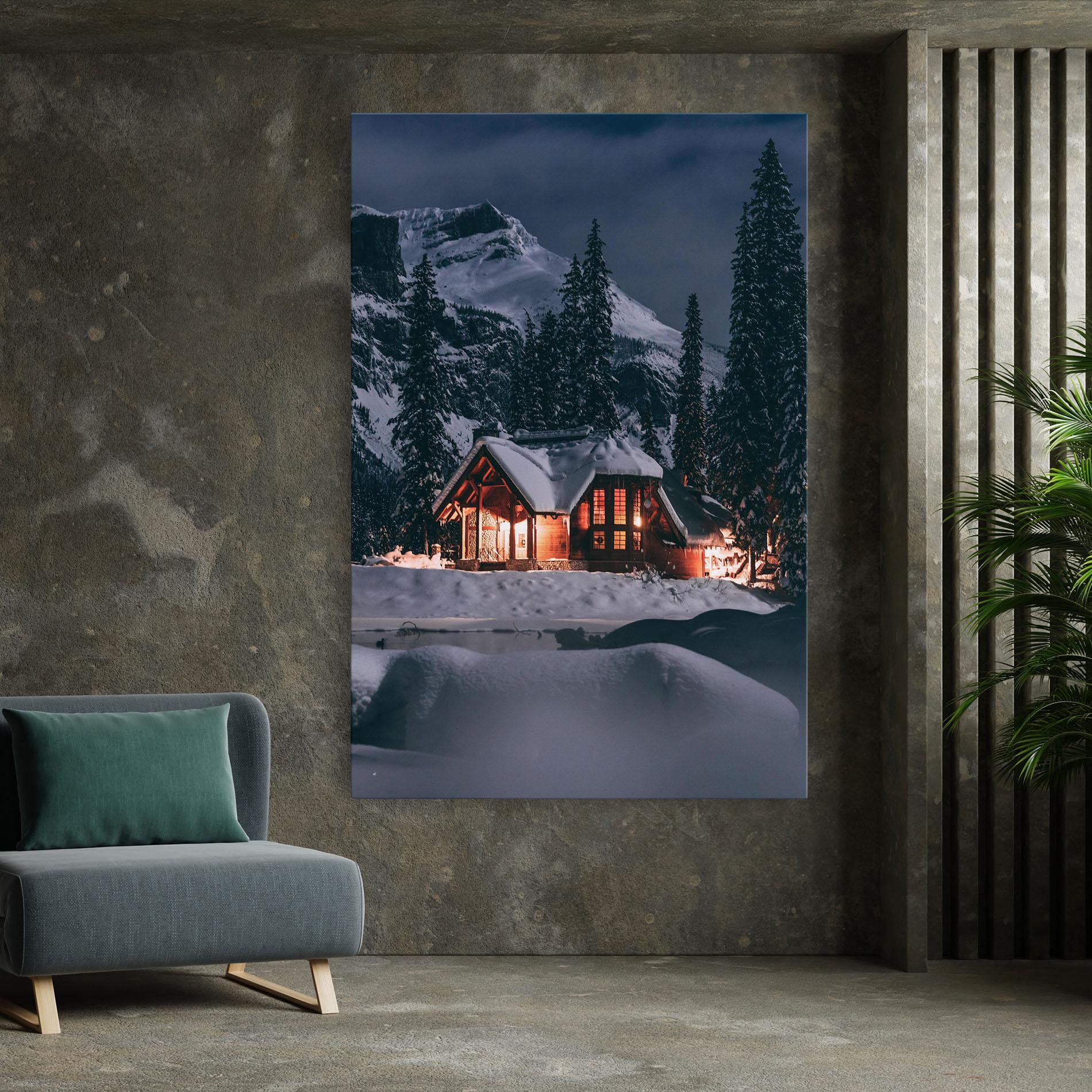 Leinwandbild Winter House mockup 7