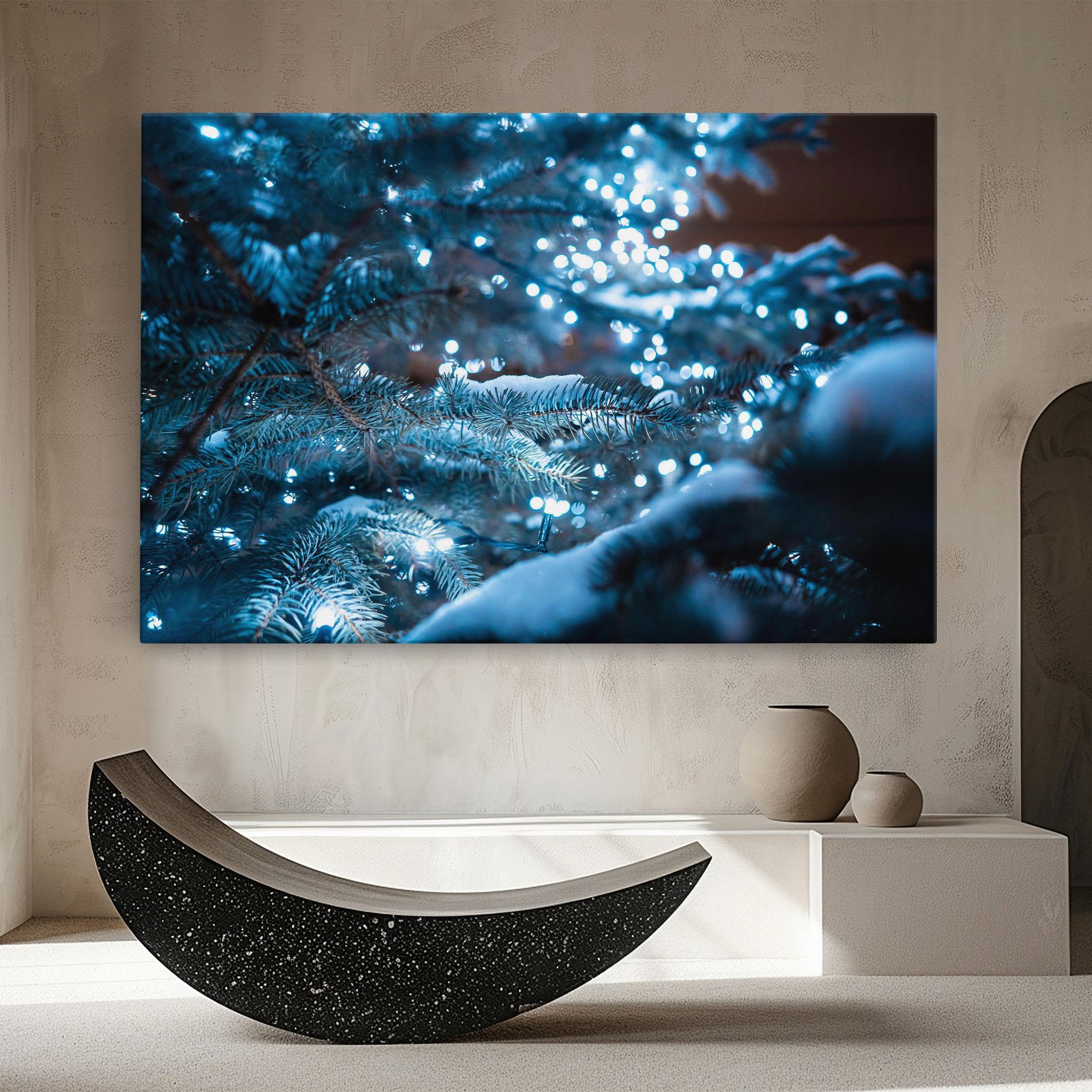 Leinwandbild Blue Christmas Tree mockup 8