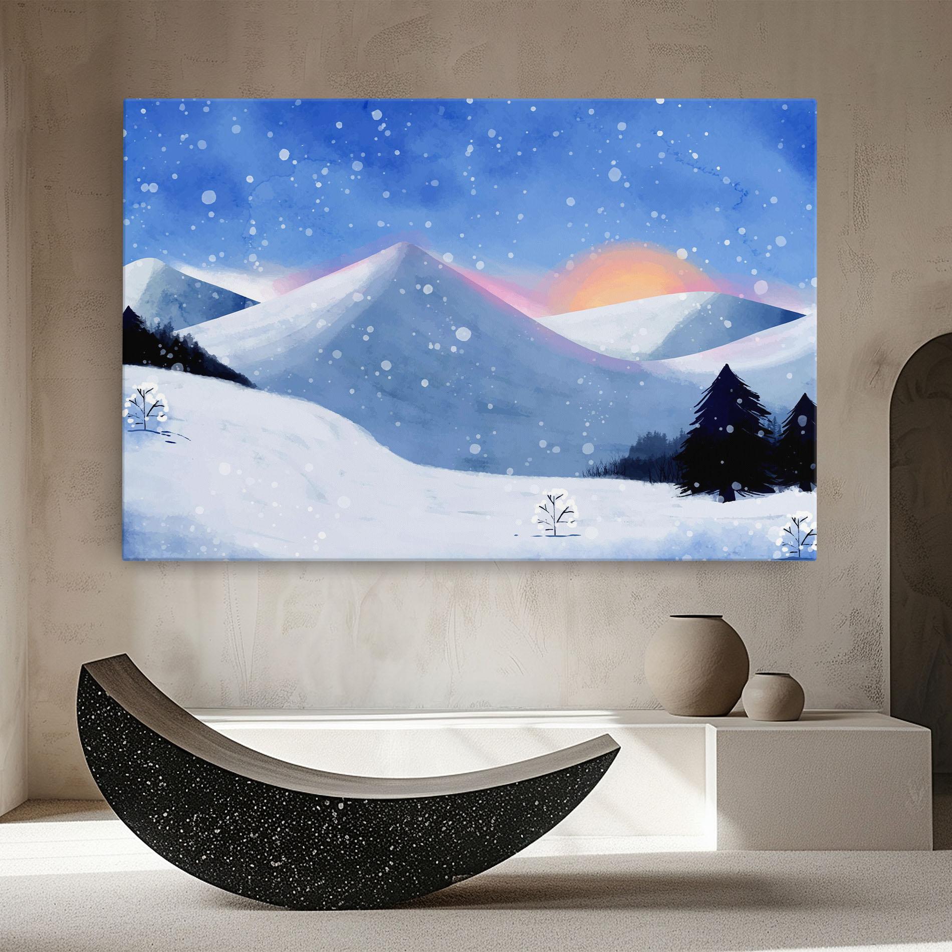 Leinwandbild Mountain Snow Art mockup 8