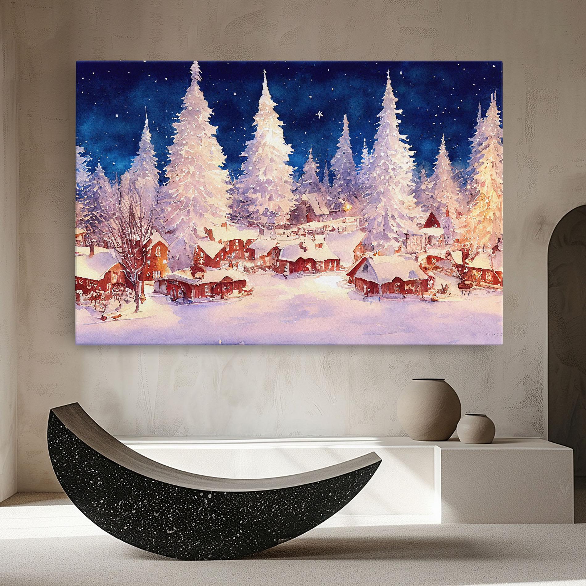 Leinwandbild Snow Falling Painting mockup 8