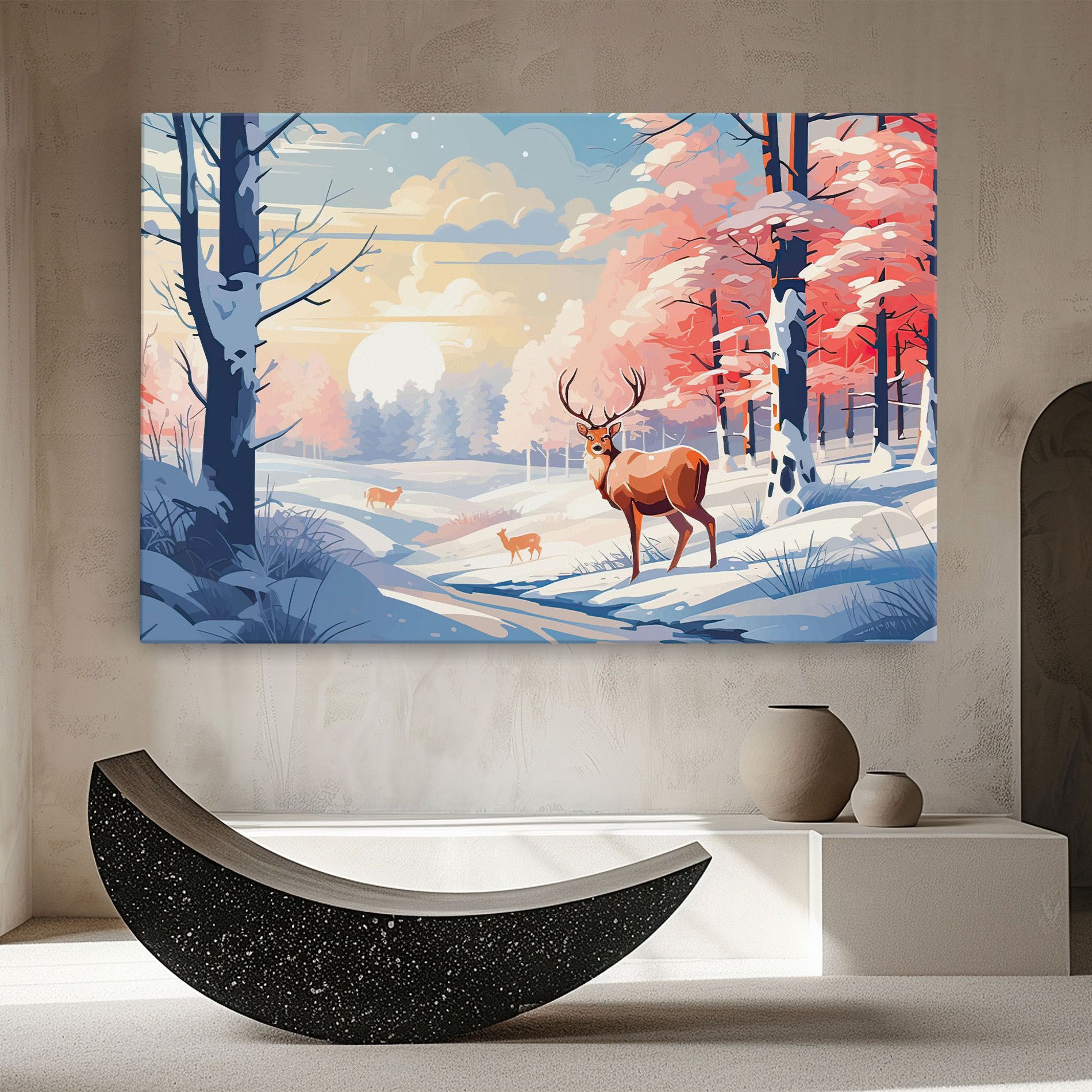 Winter Deer Art mockup 8