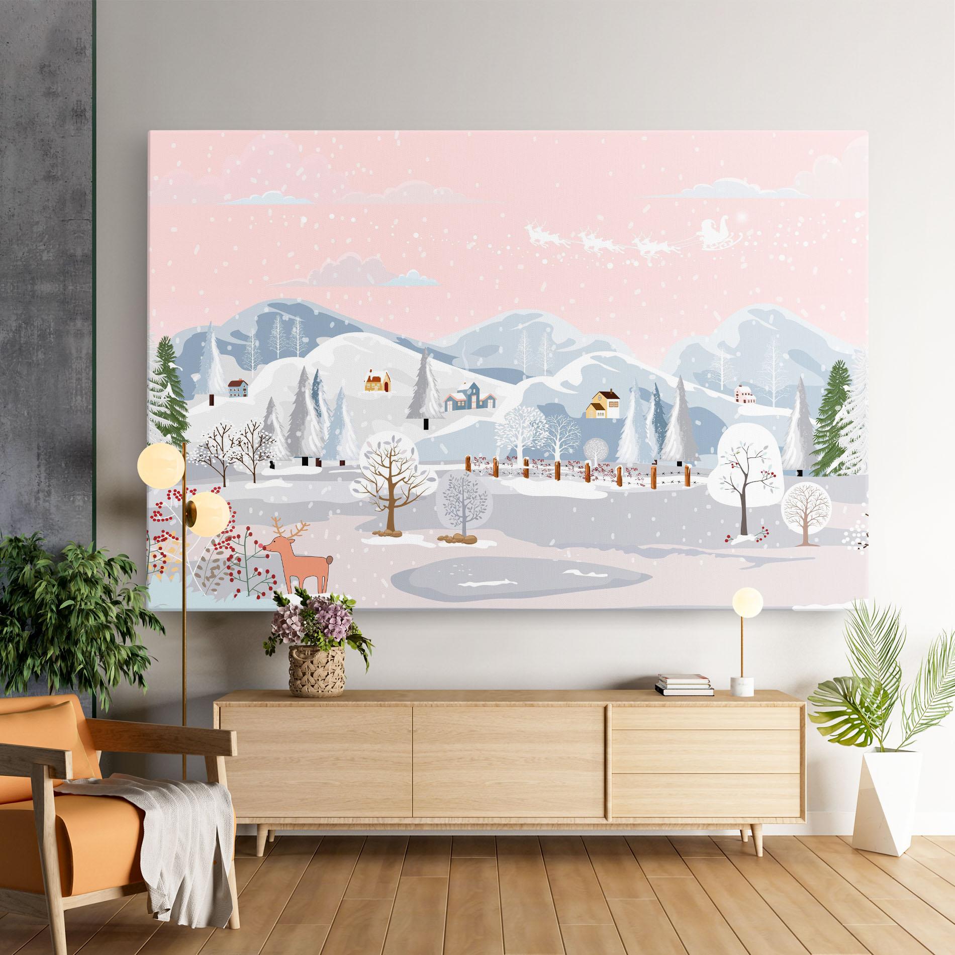 Leinwandbild Pink Sky Winter mockup 9
