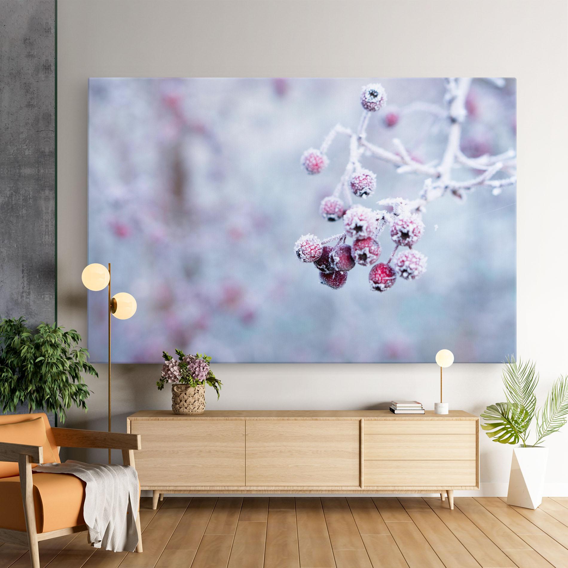 Leinwandbild Red Winter Fruits mockup 9