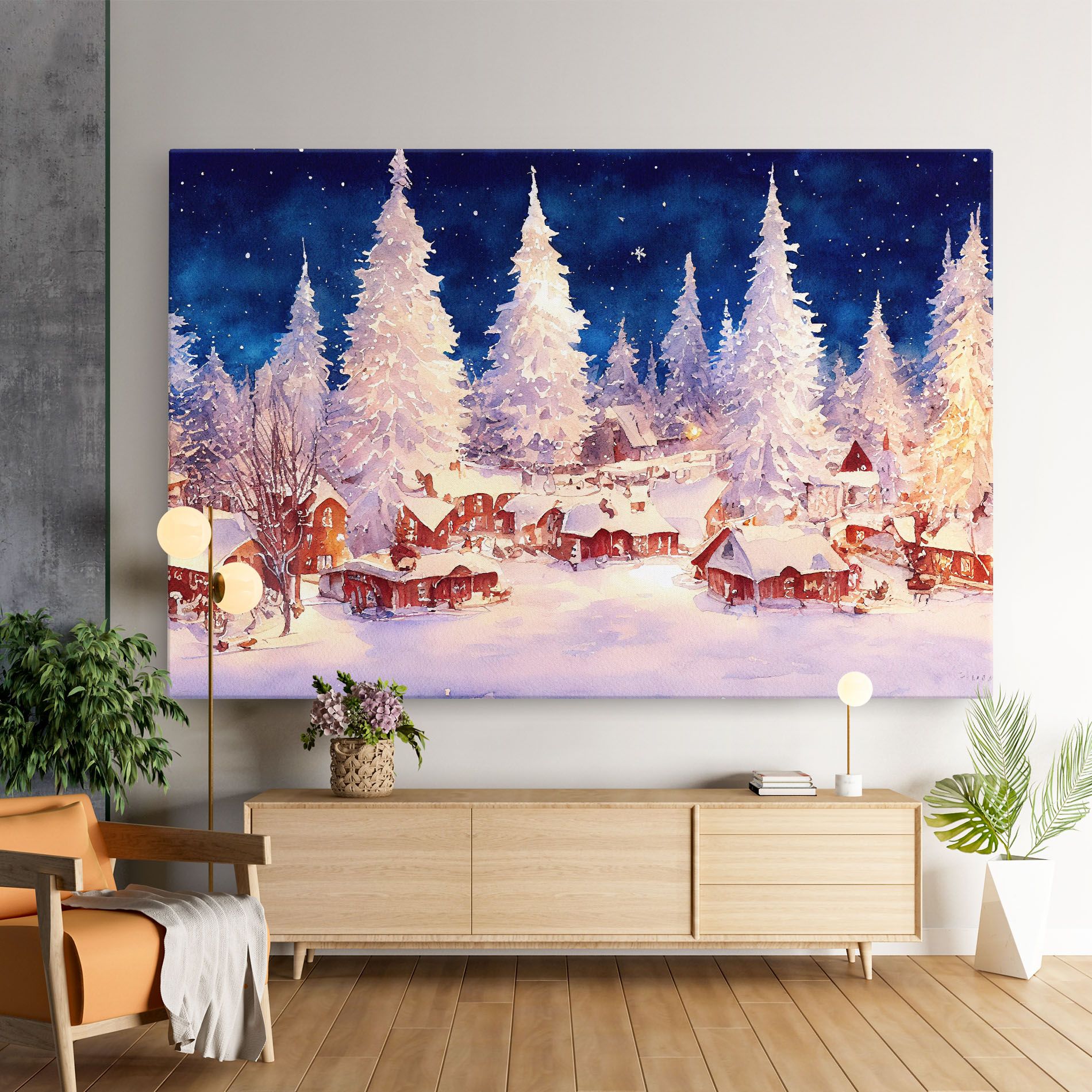Snow Falling Painting mockup 9