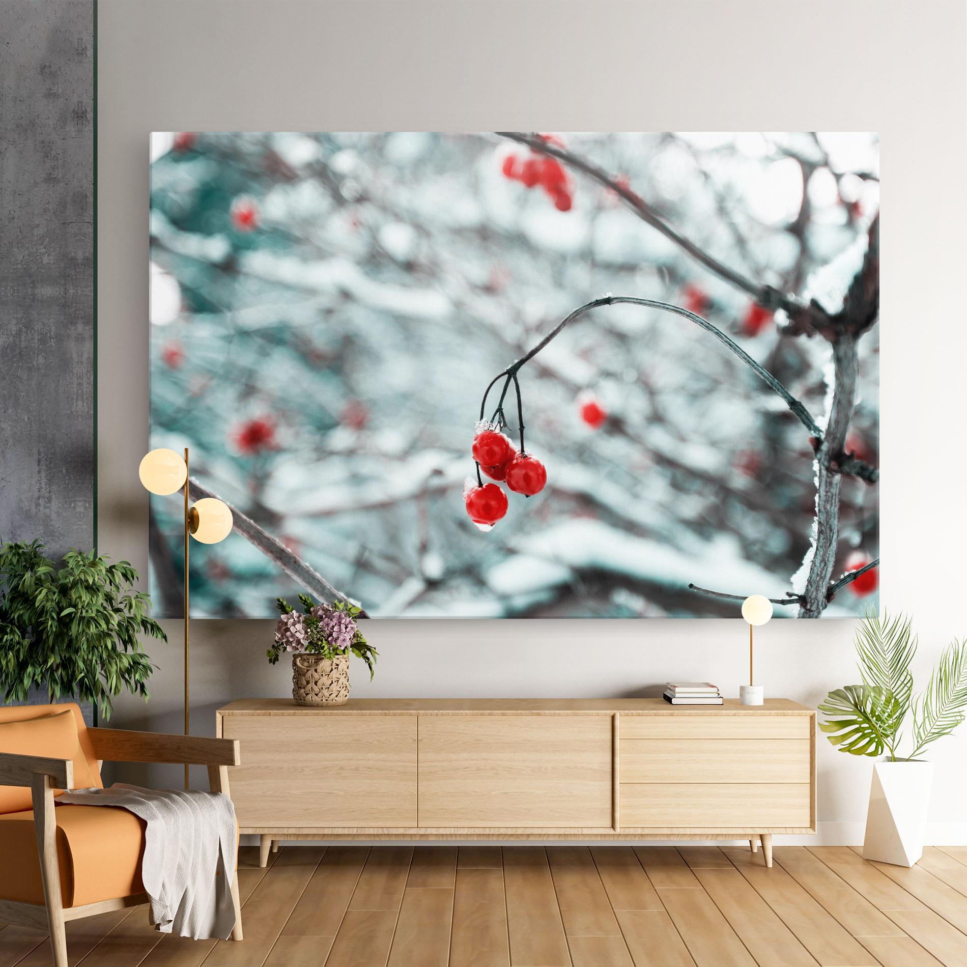 Leinwandbild Snow Red Fruits mockup 9