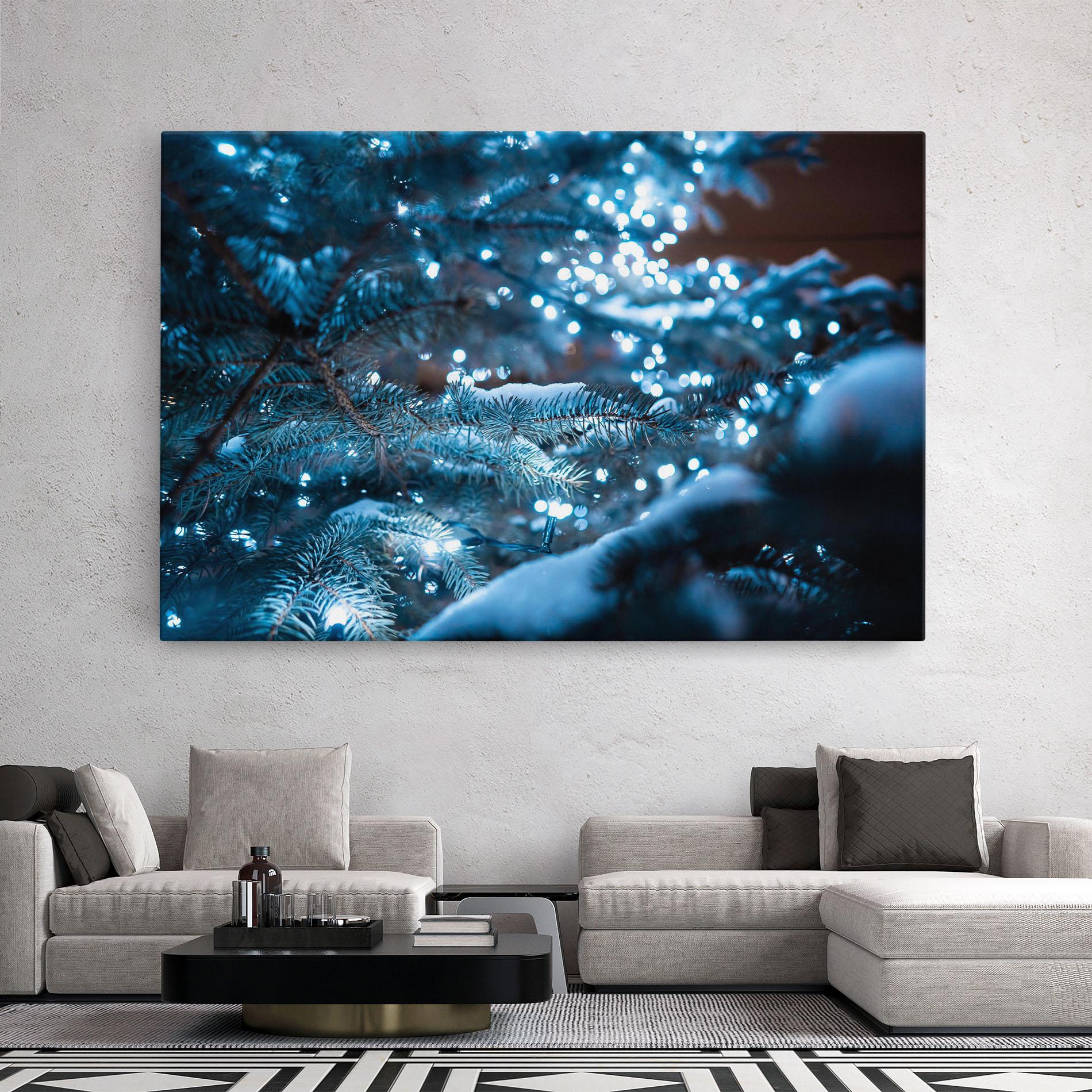 Leinwandbild Blue Christmas Tree mockup 2