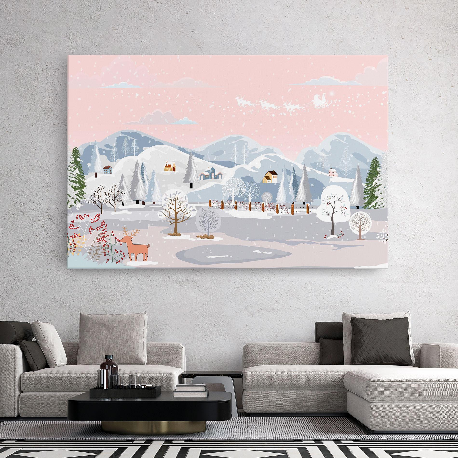 Leinwandbild Pink Sky Winter mockup 2
