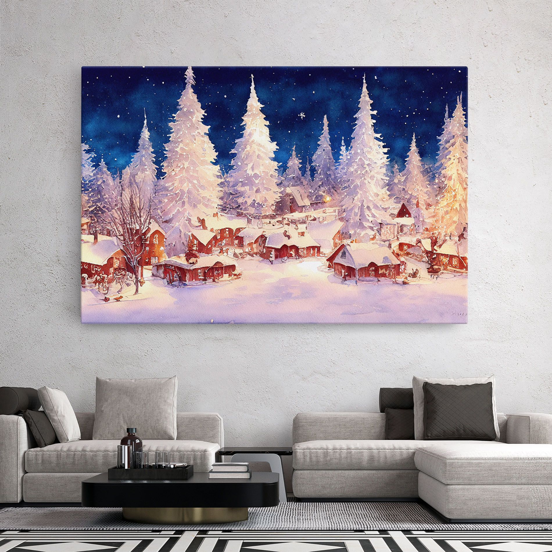 Snow Falling Painting mockup 2