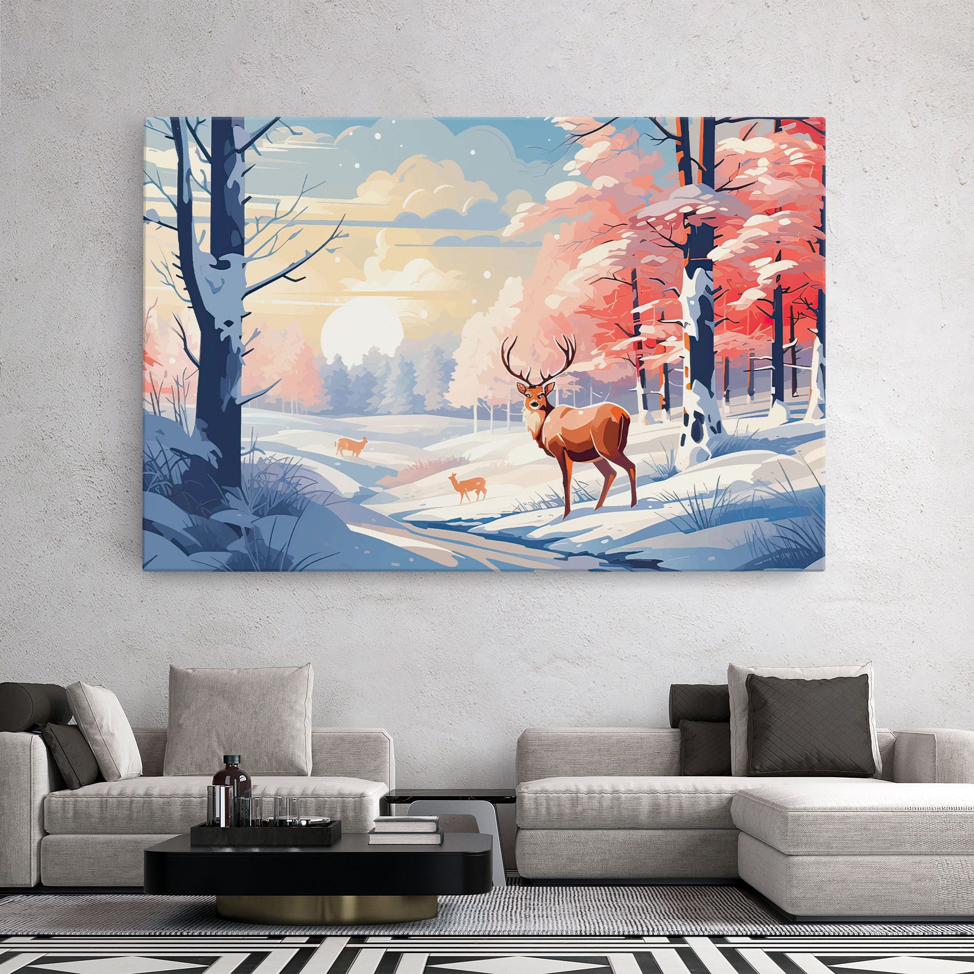 Winter Deer Art mockup 2