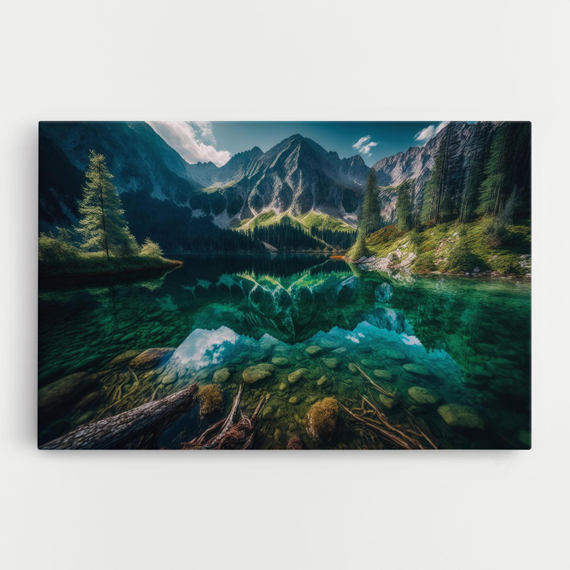 Leinwandbild Beautiful Lake Mountain mockup 0