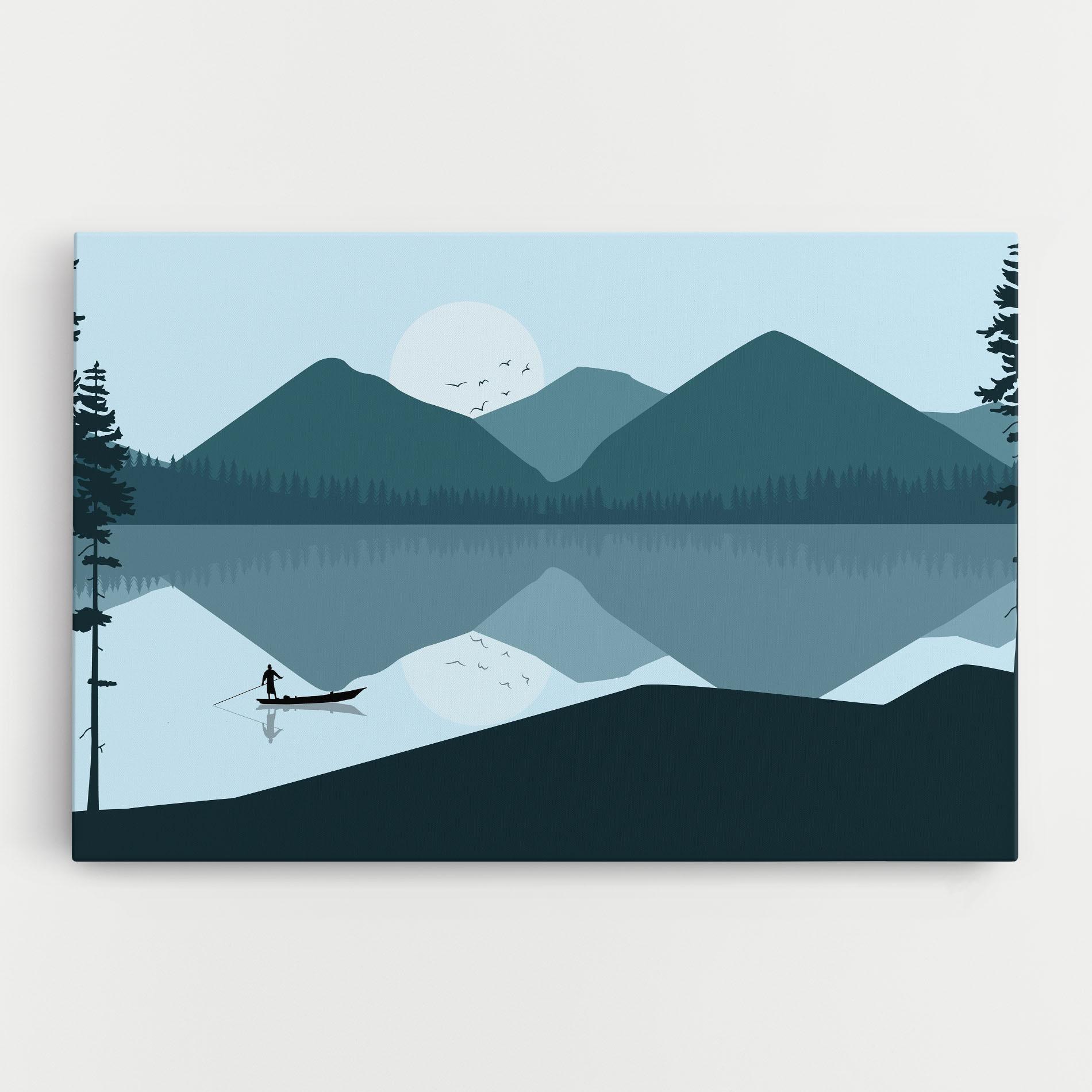 Leinwandbild Blue Light Lake mockup 0
