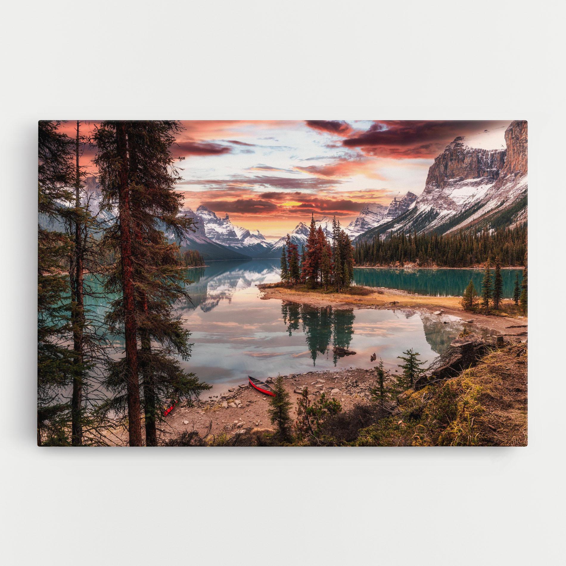 Leinwandbild Sunset Lake View mockup 0