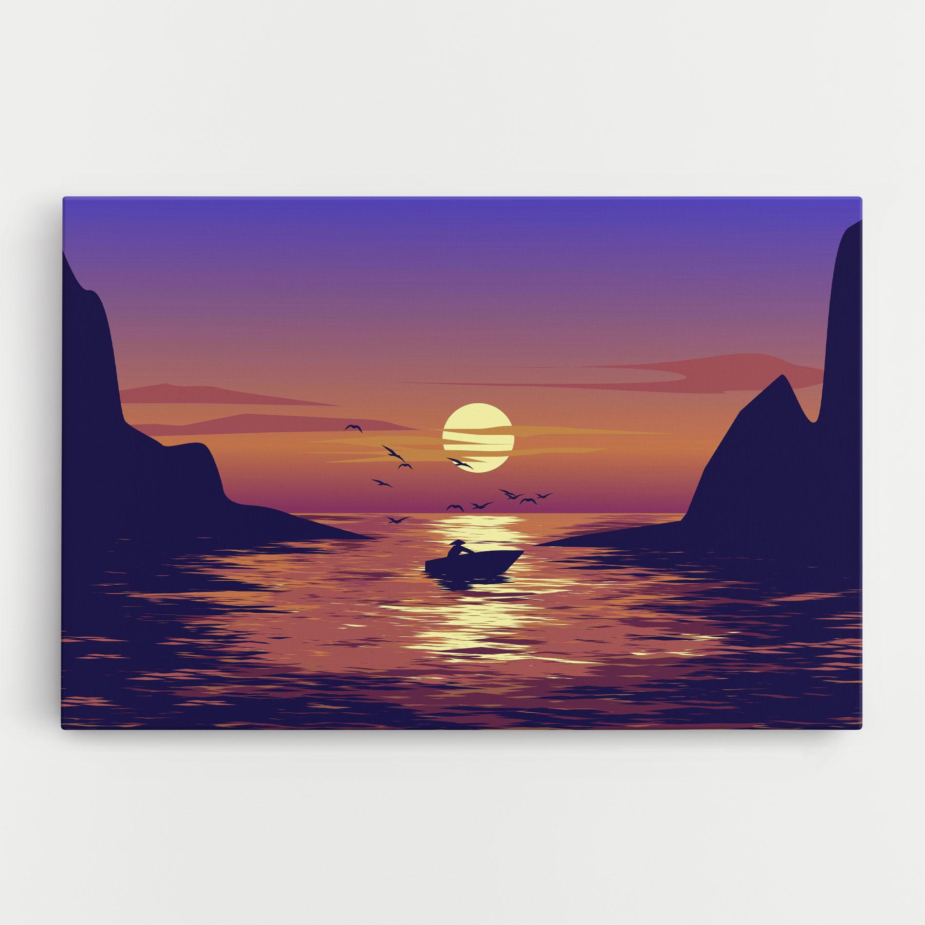 Leinwandbild Sunset Scenery View mockup 0