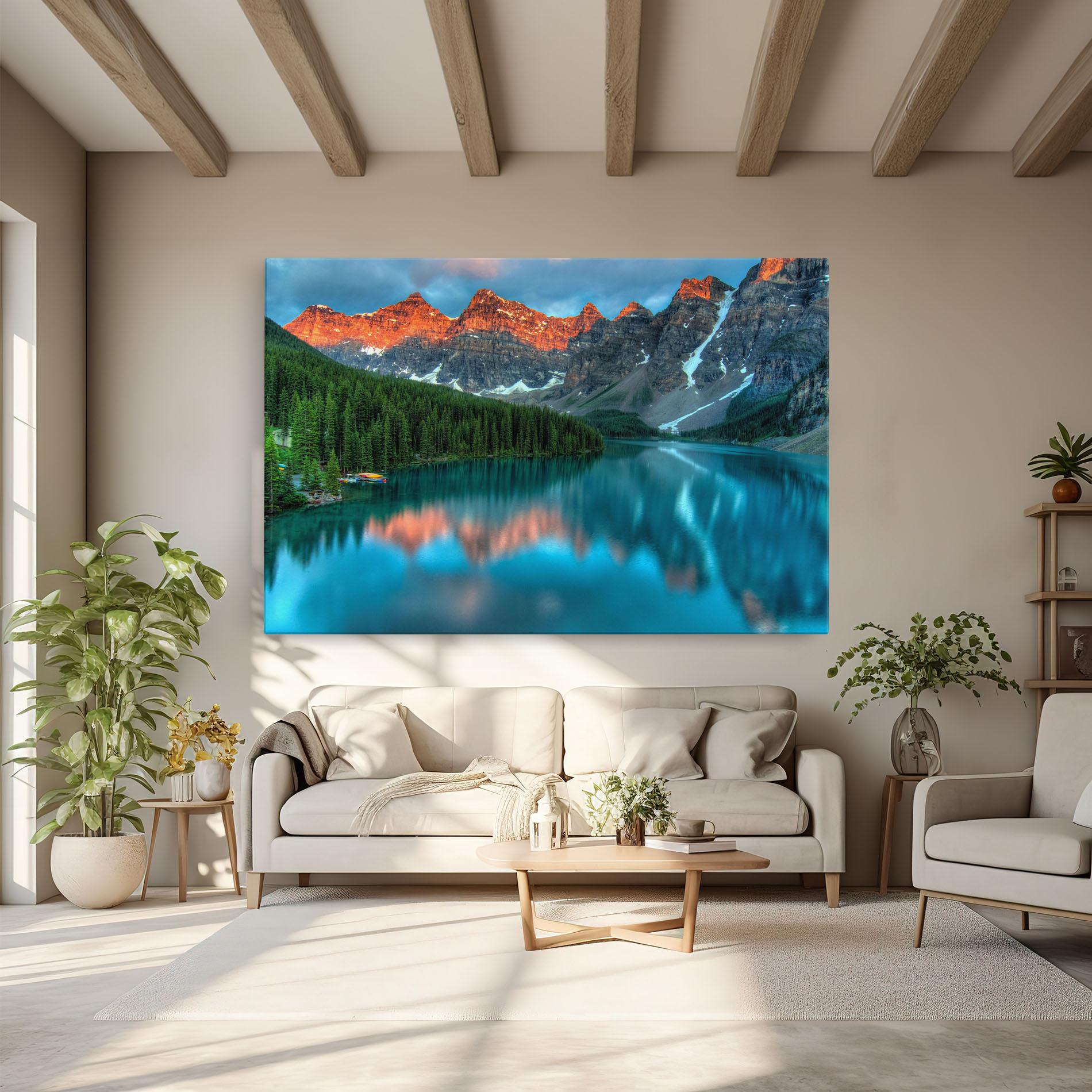 Leinwandbild Beautiful Blue Lake mockup 6