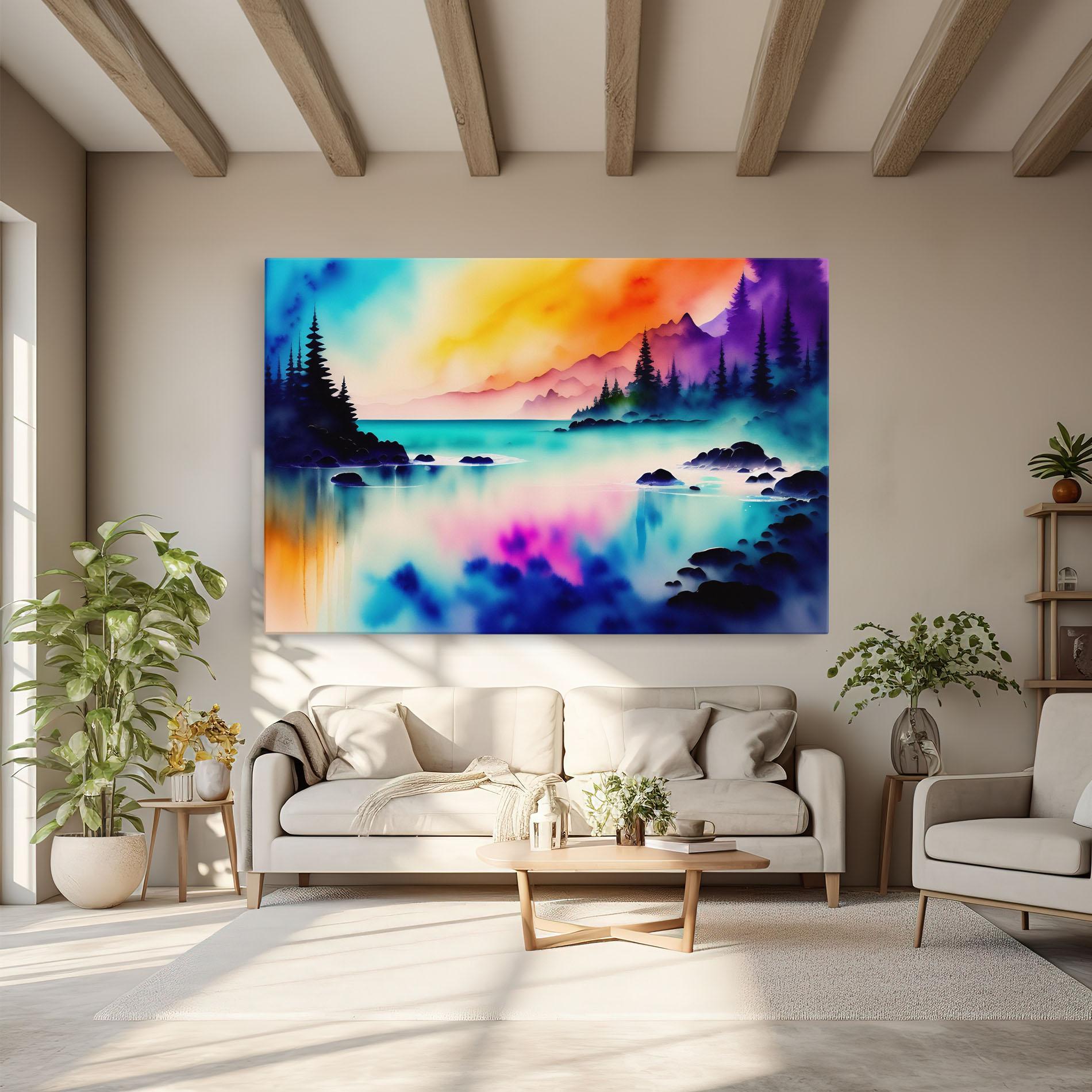 Leinwandbild Lake Painting mockup 6