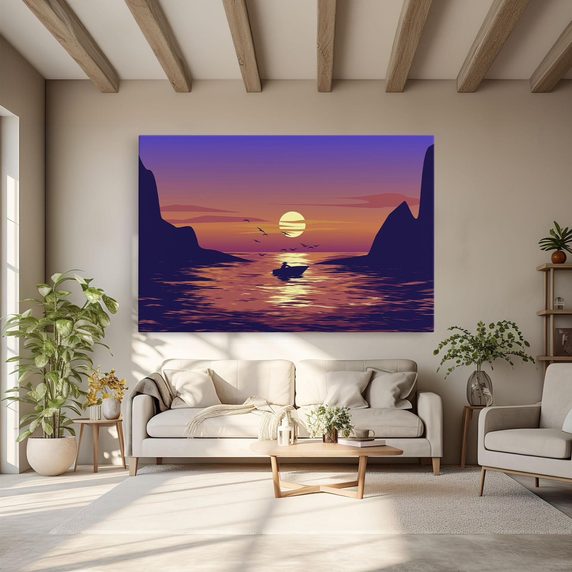 Leinwandbild Sunset Scenery View mockup 6