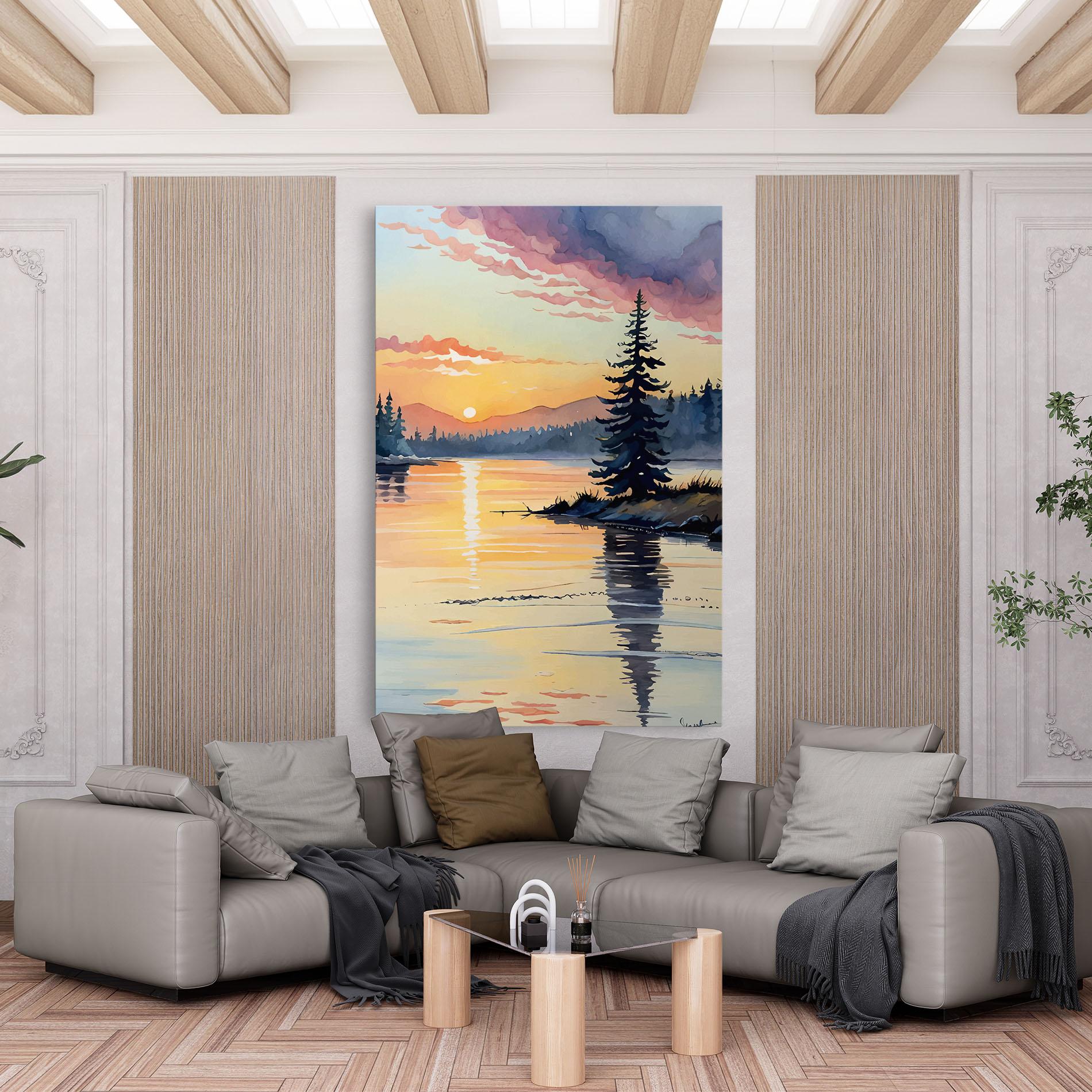 Leinwandbild Tree Shadow Lake mockup 6