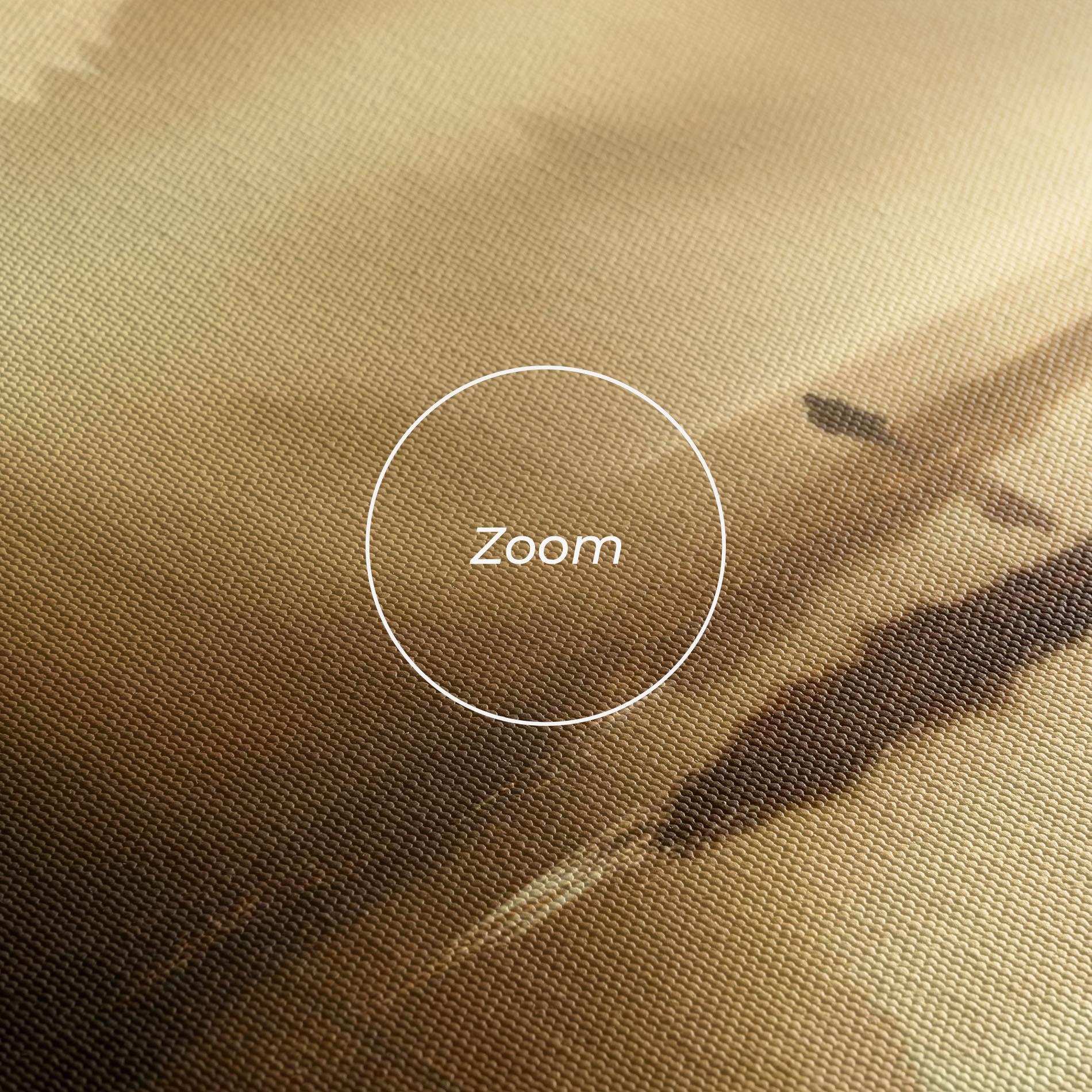 Leinwandbild The Sun Is Rising Over A River In A Foggy Forest mockup 3