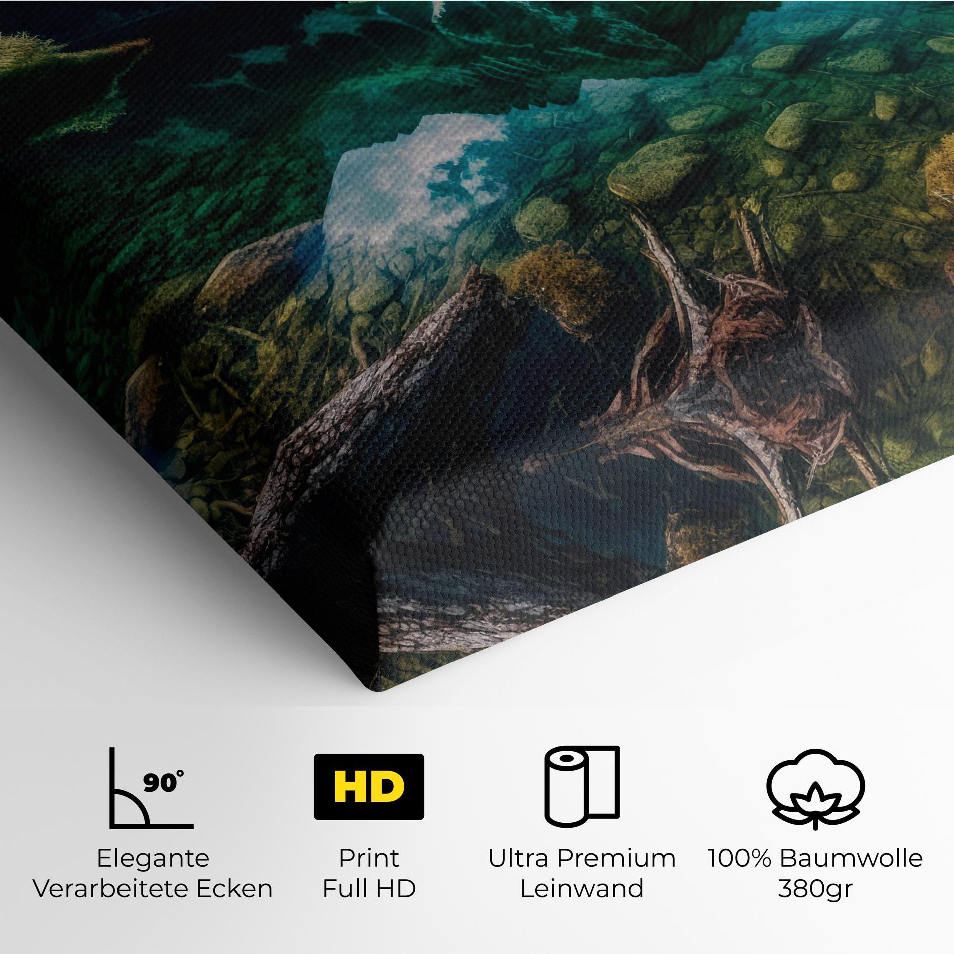 Leinwandbild Beautiful Lake Mountain mockup 4