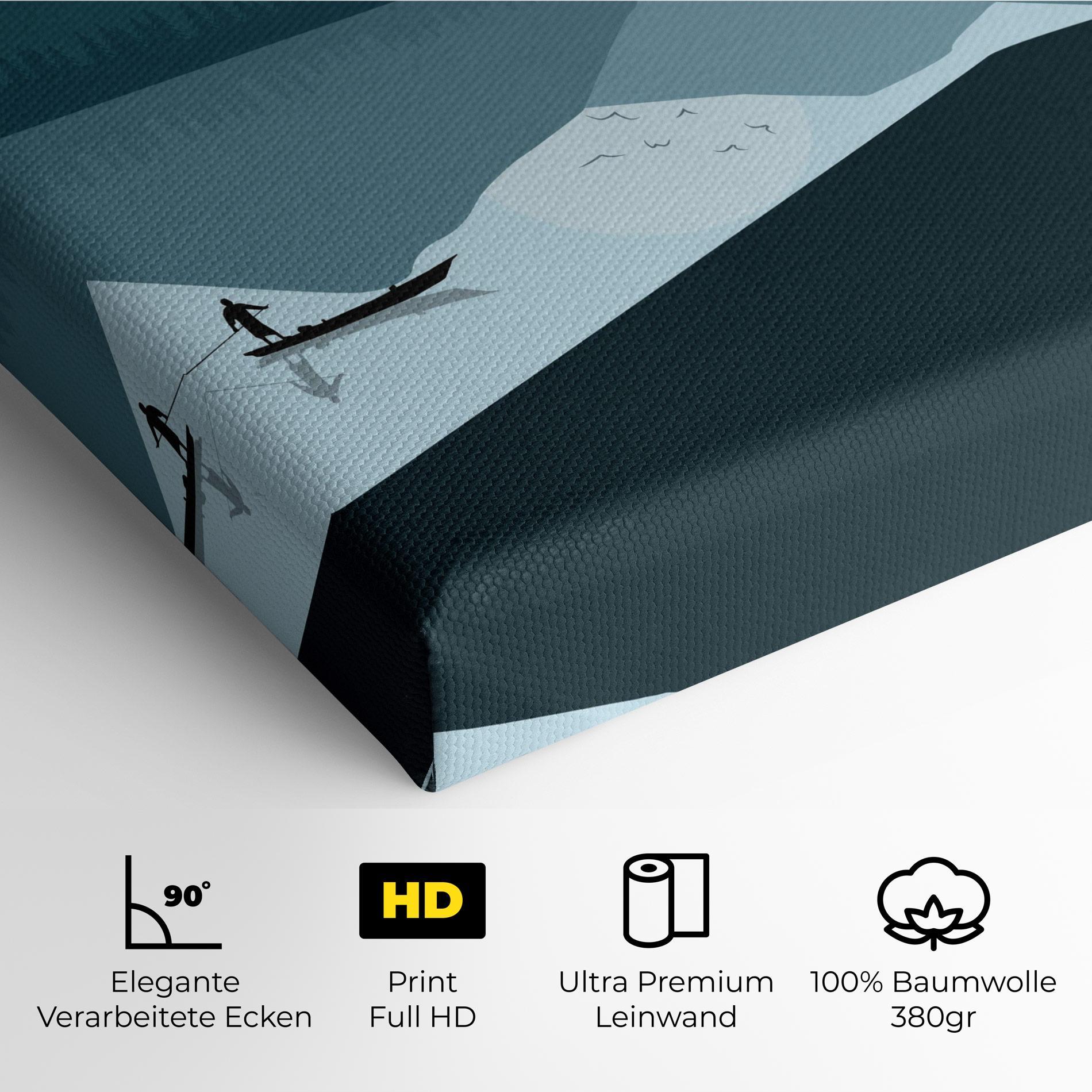 Leinwandbild Blue Light Lake mockup 4