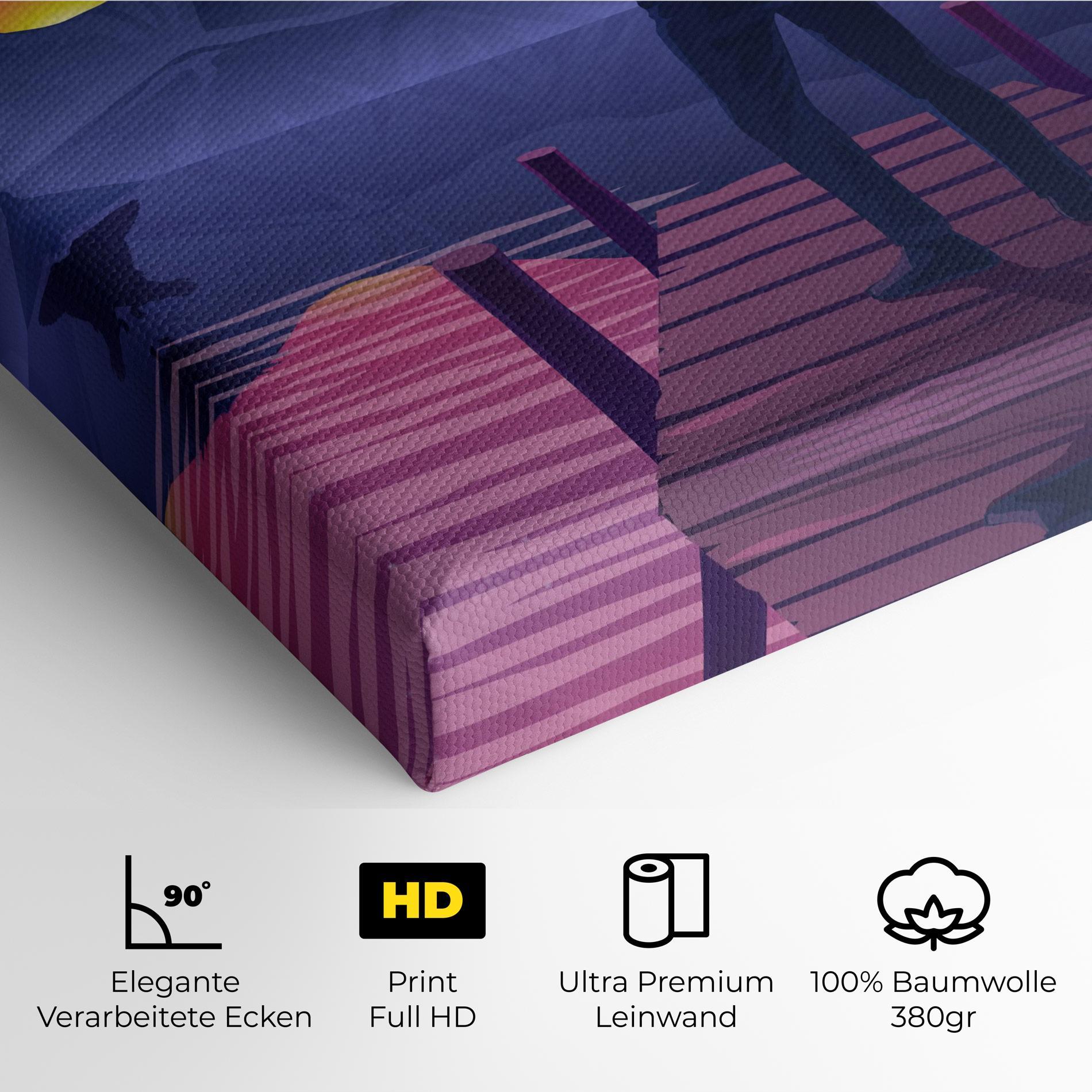 Leinwandbild Lake Pink Night mockup 4