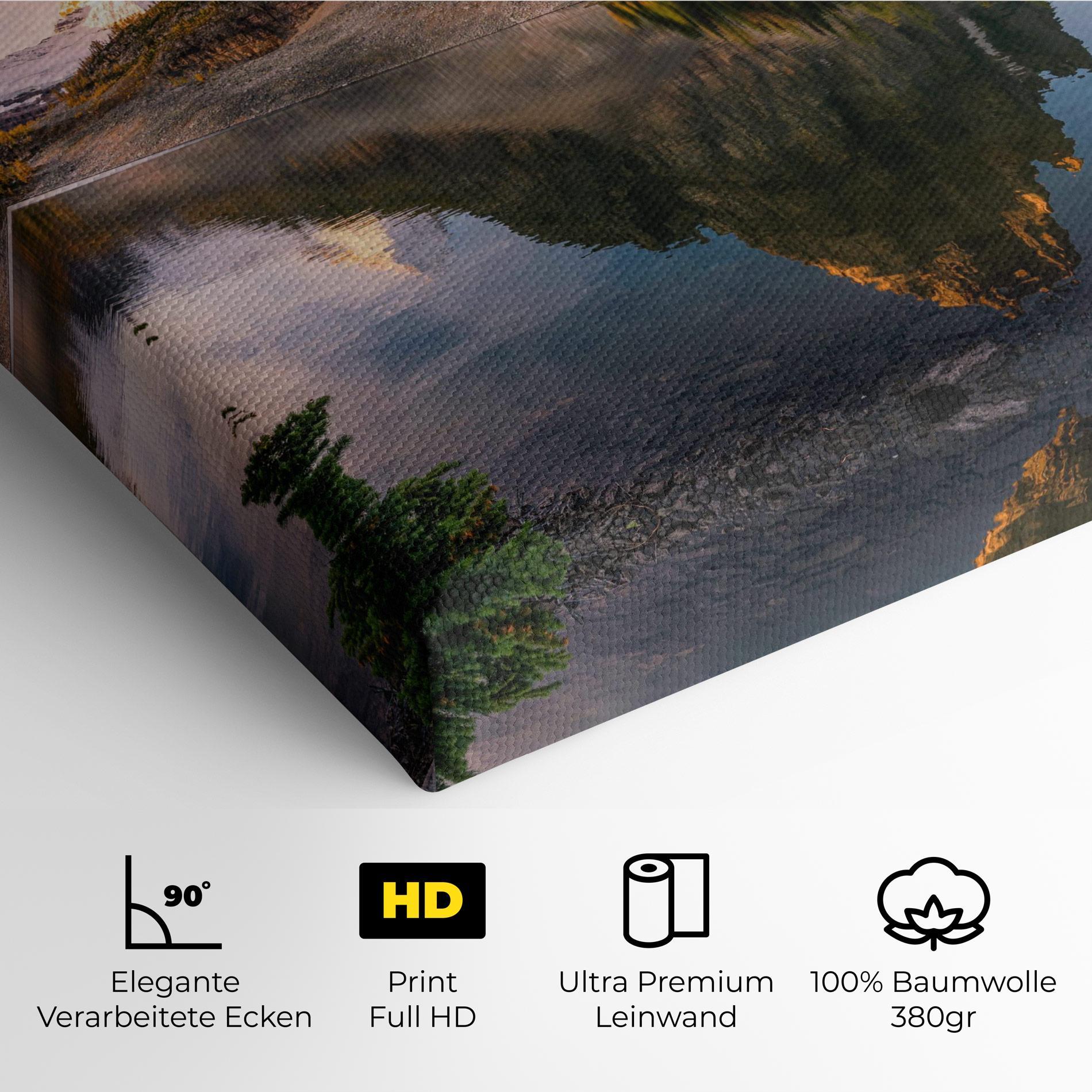 Leinwandbild Mountain Sunrise Lake mockup 4