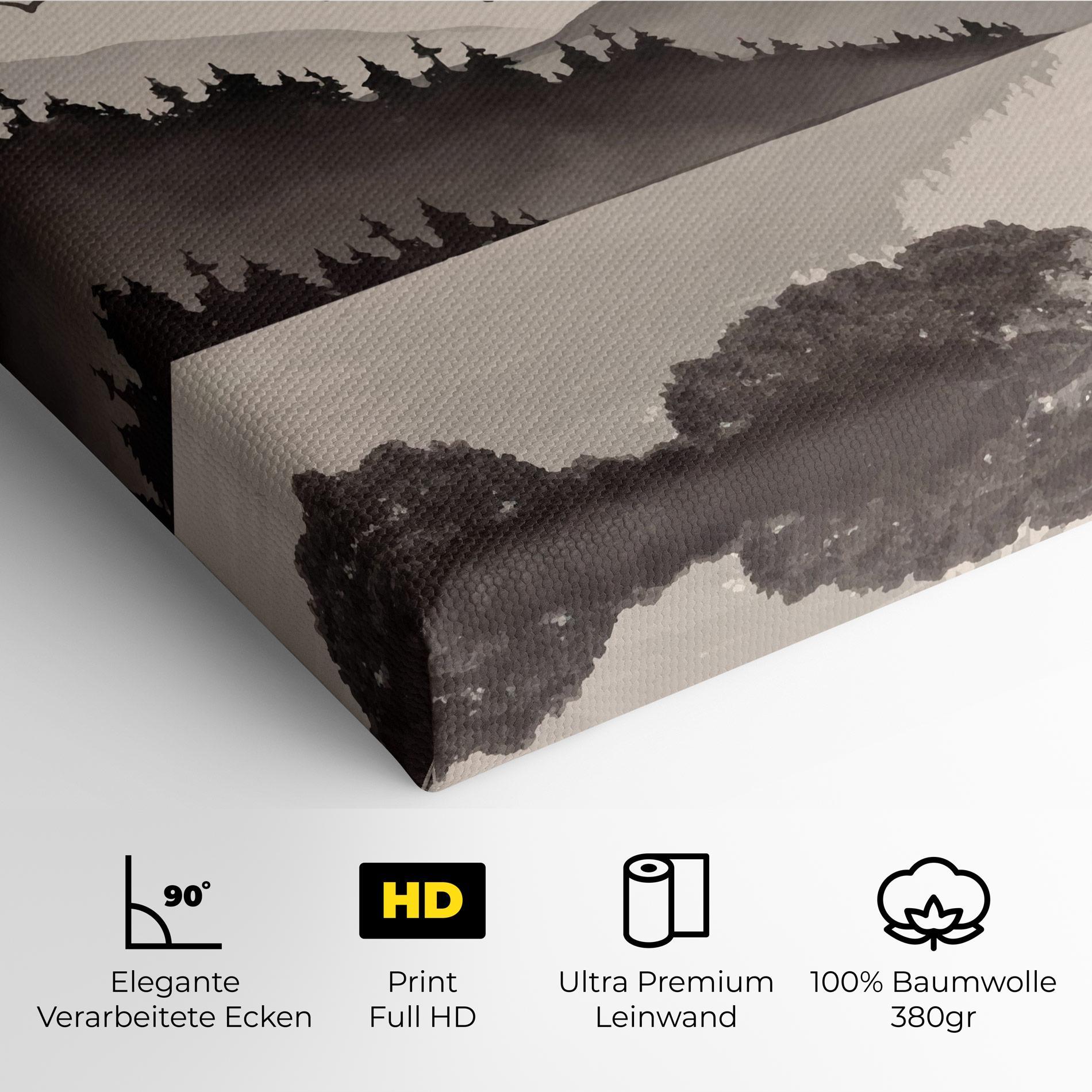 Leinwandbild Red Tree Lake mockup 4