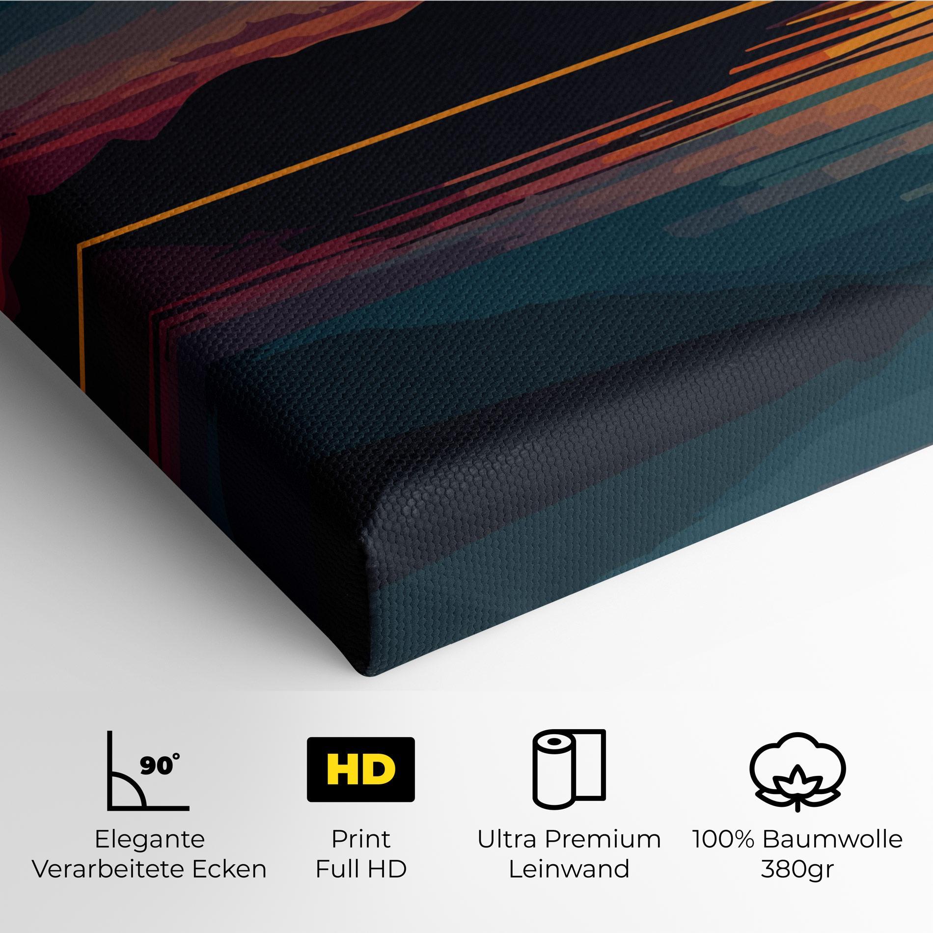 Leinwandbild Sunset Art Lake mockup 4