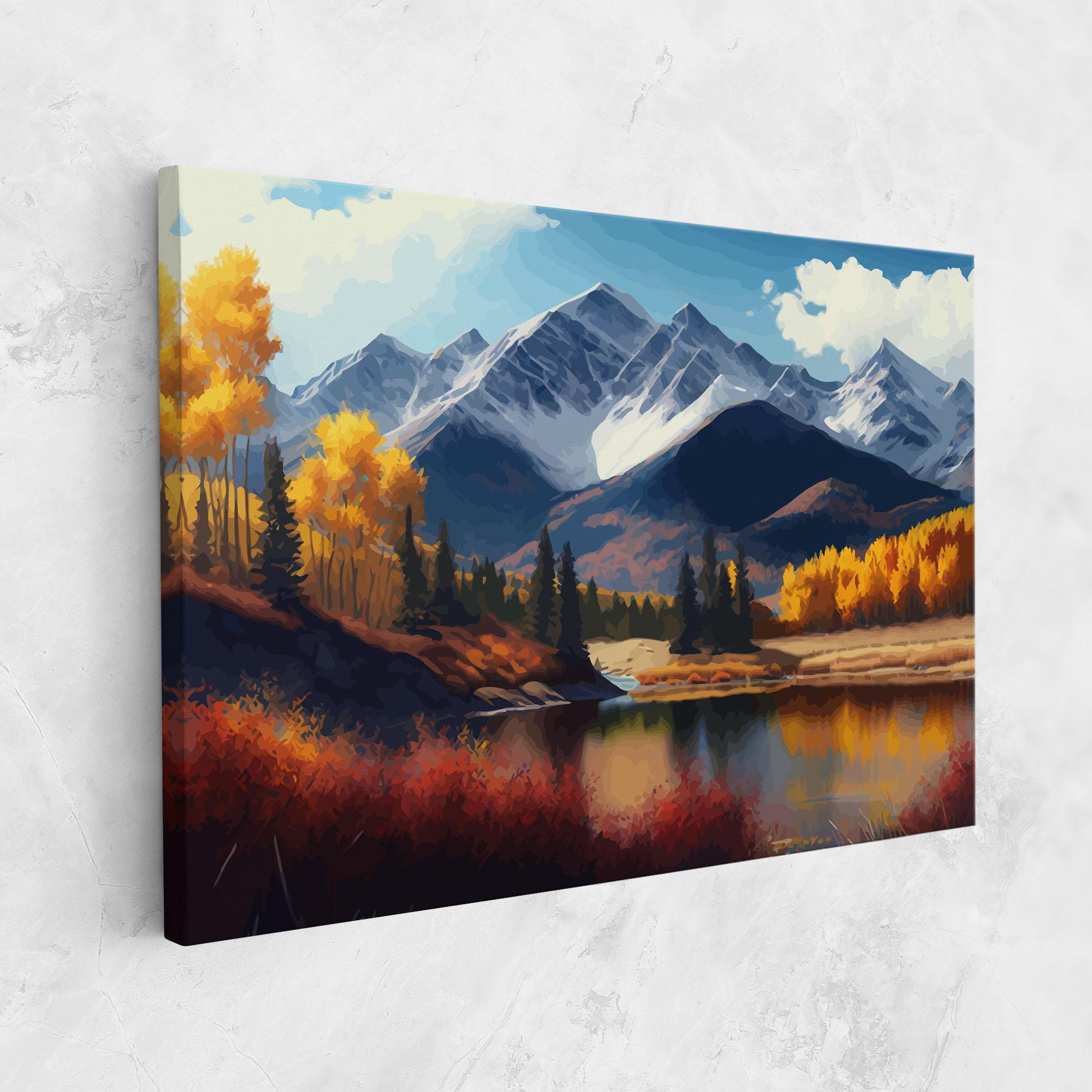 Leinwandbild Lake Autumn View mockup 1
