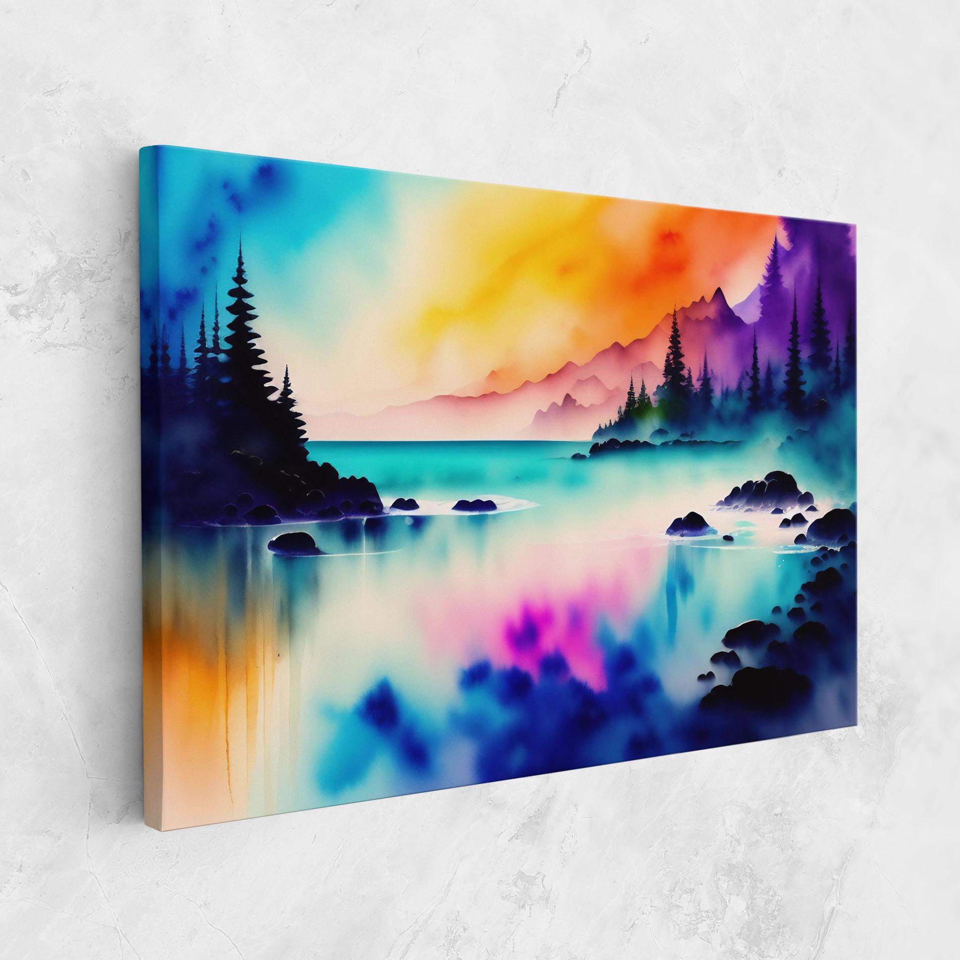 Leinwandbild Lake Painting mockup 1