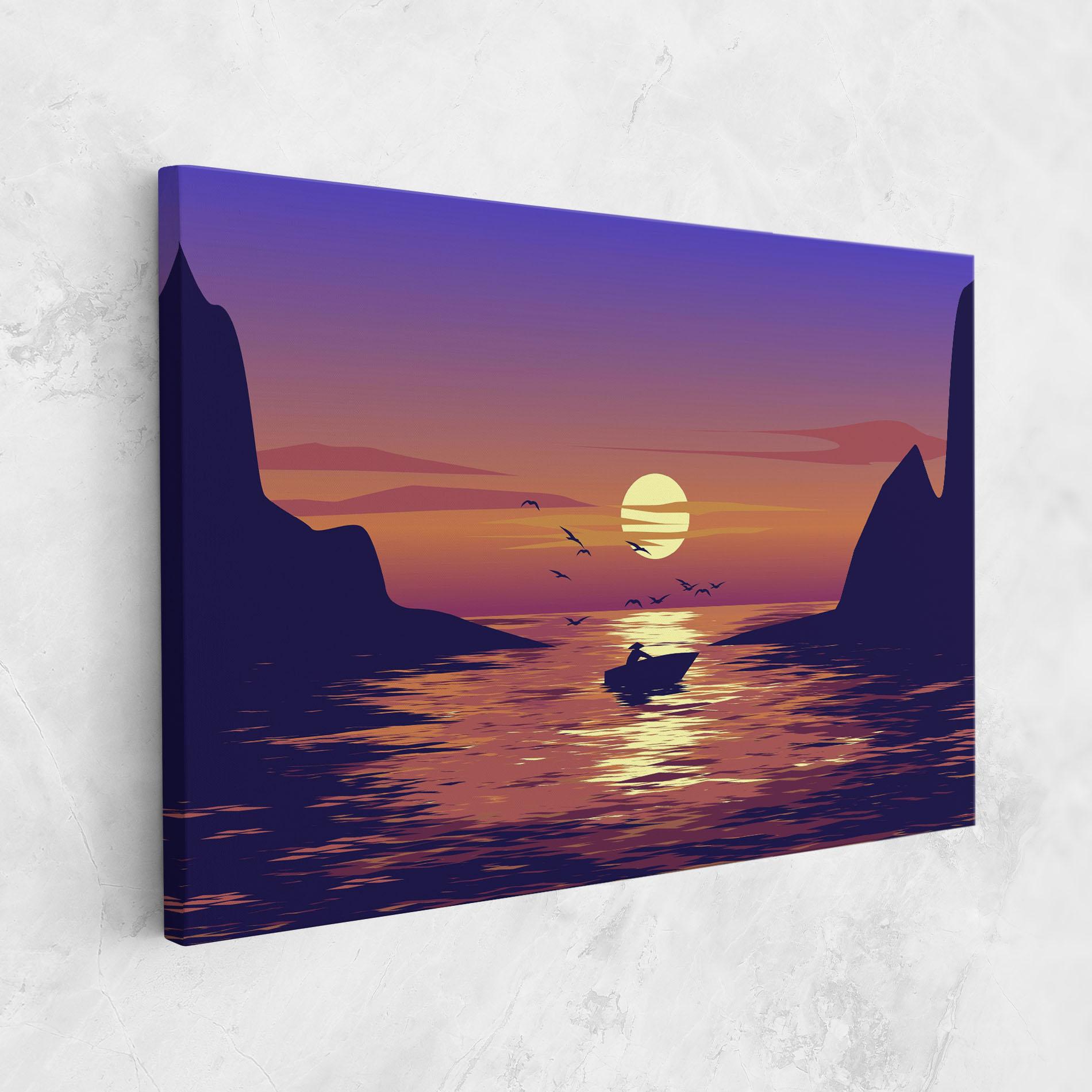 Leinwandbild Sunset Scenery View mockup 1