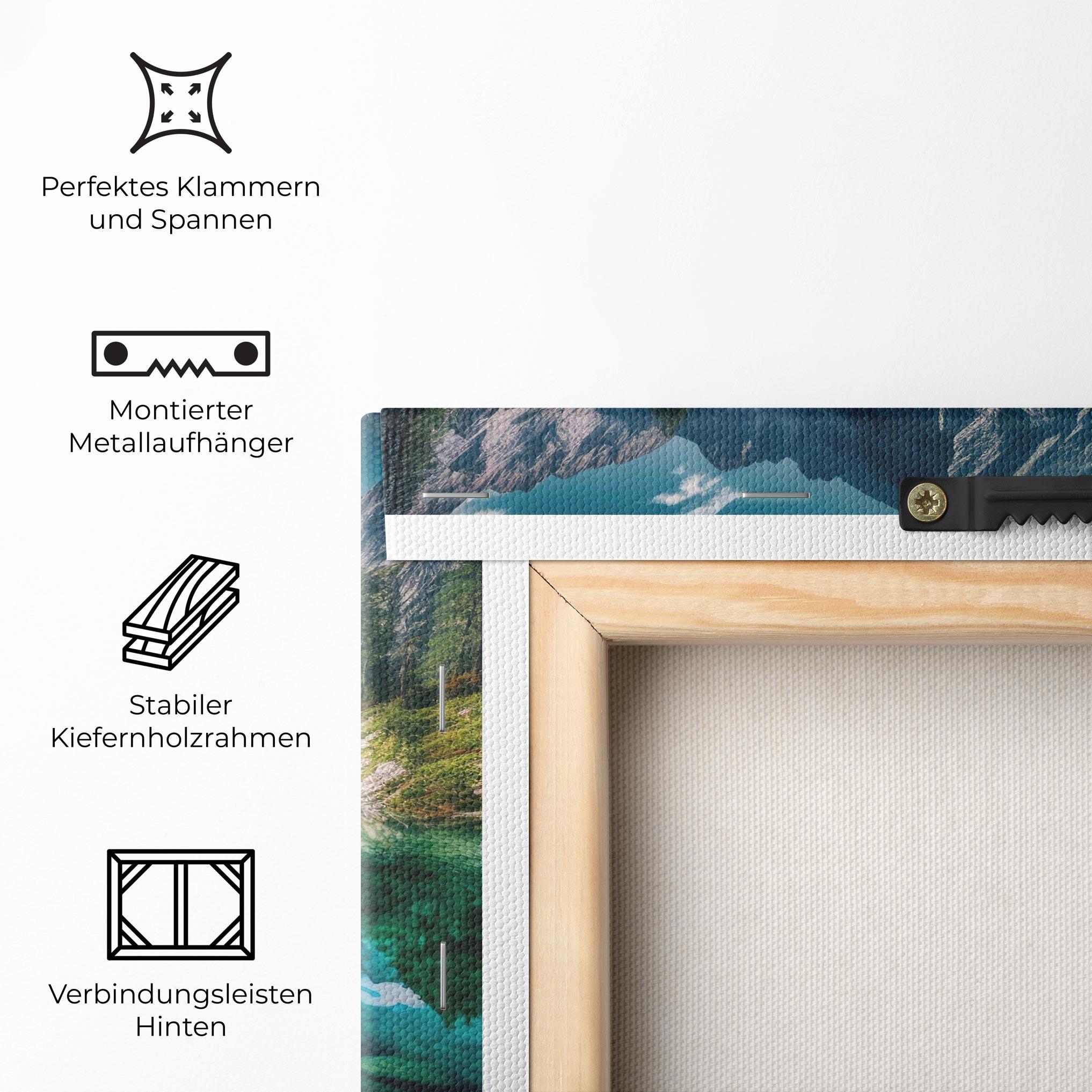 Leinwandbild Beautiful Lake Mountain mockup 5