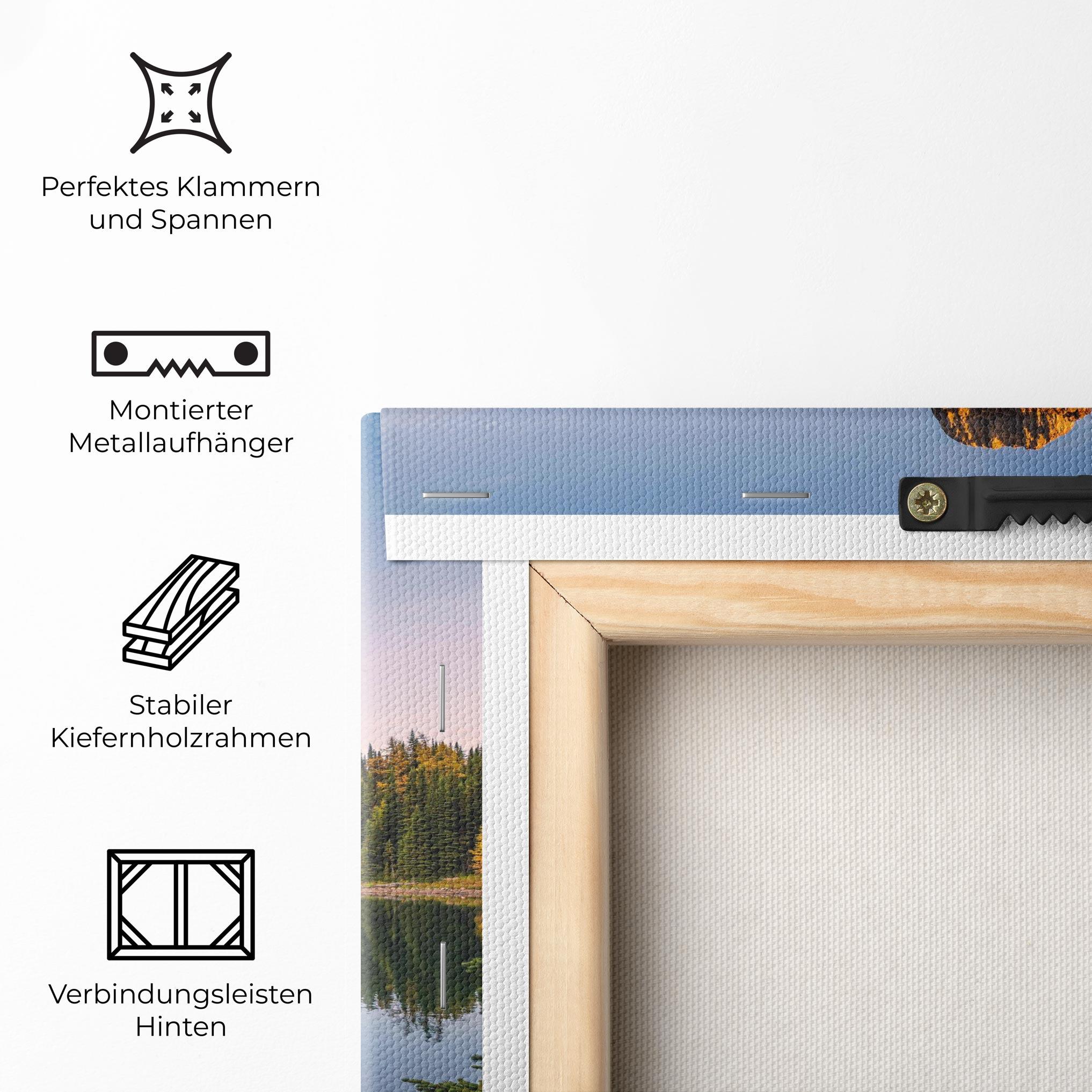Leinwandbild Mountain Sunrise Lake mockup 5