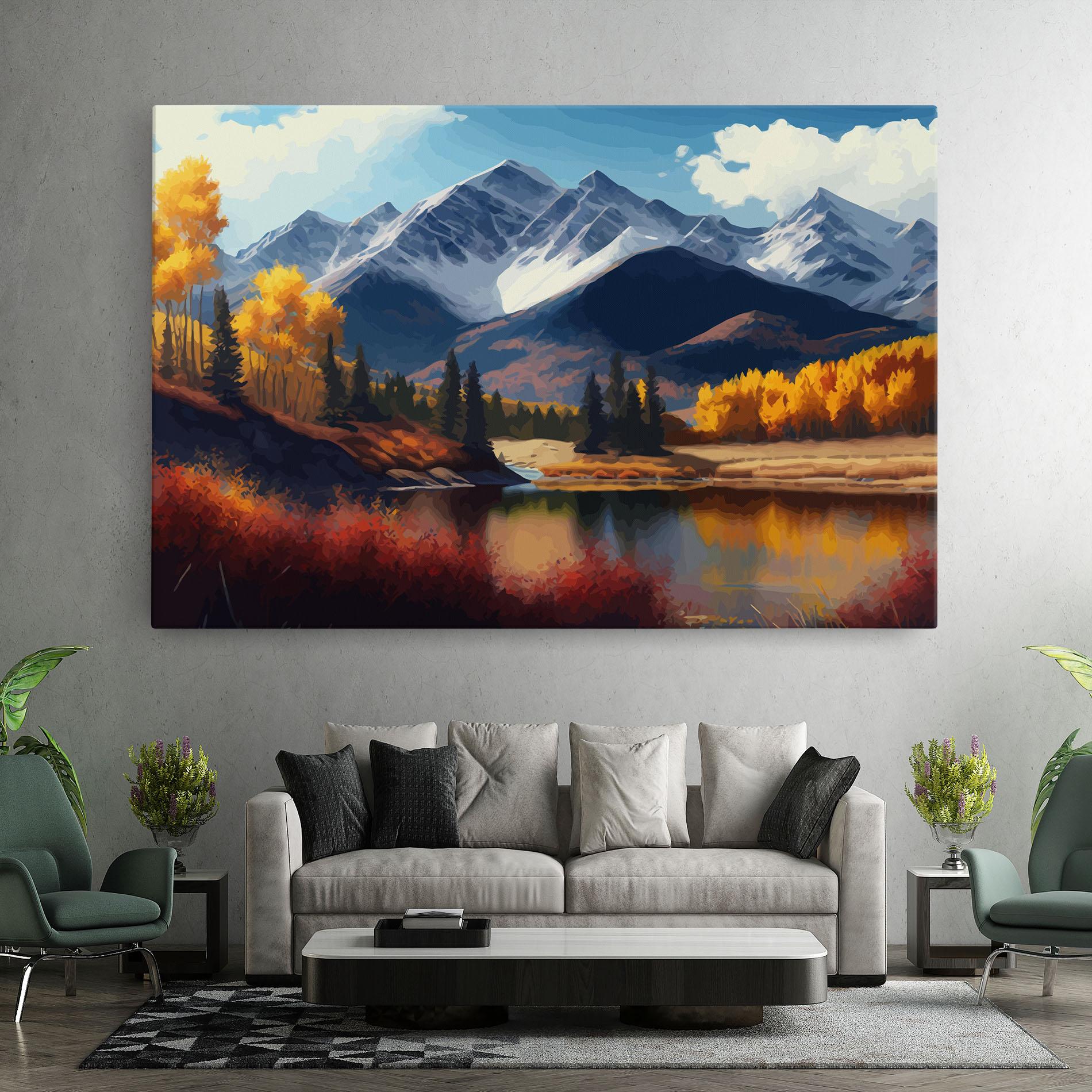 Leinwandbild Lake Autumn View mockup 7